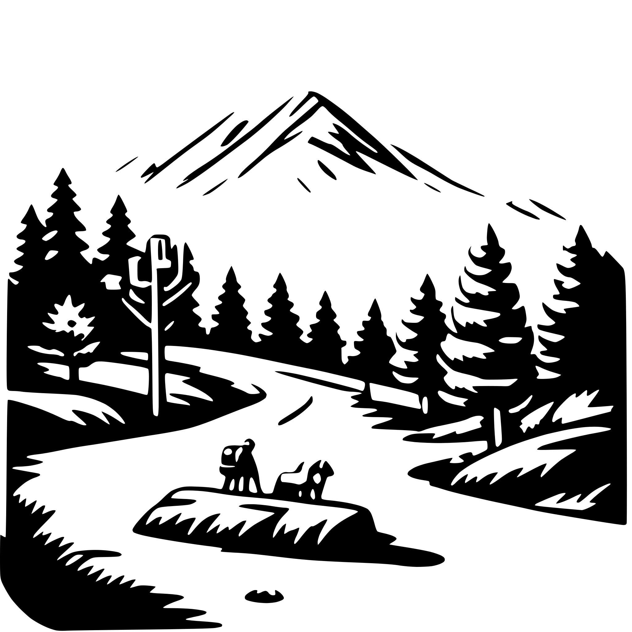 AI-generated SVG of a mountain expedition