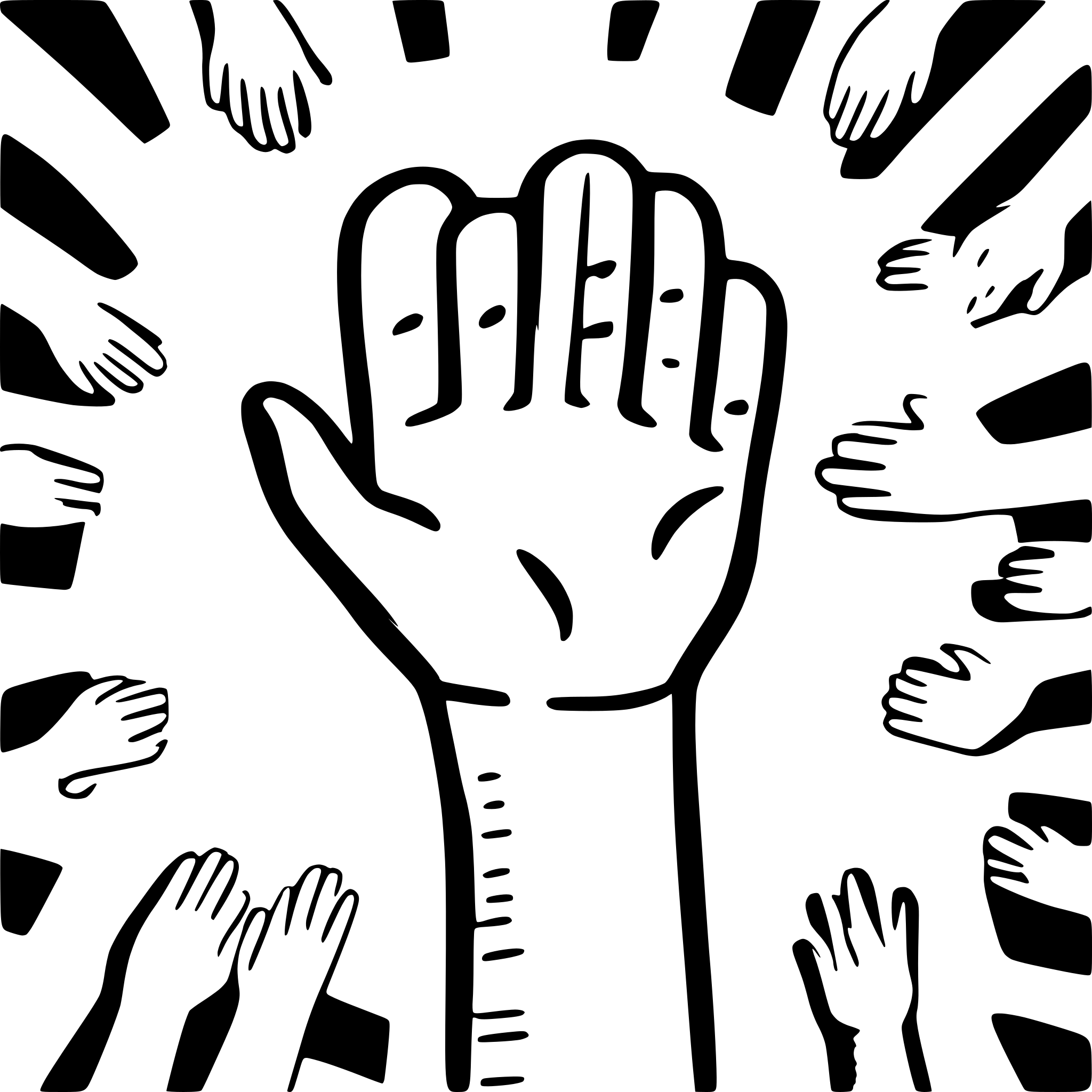 AI-generated SVG of a many childsren who holding on their hands