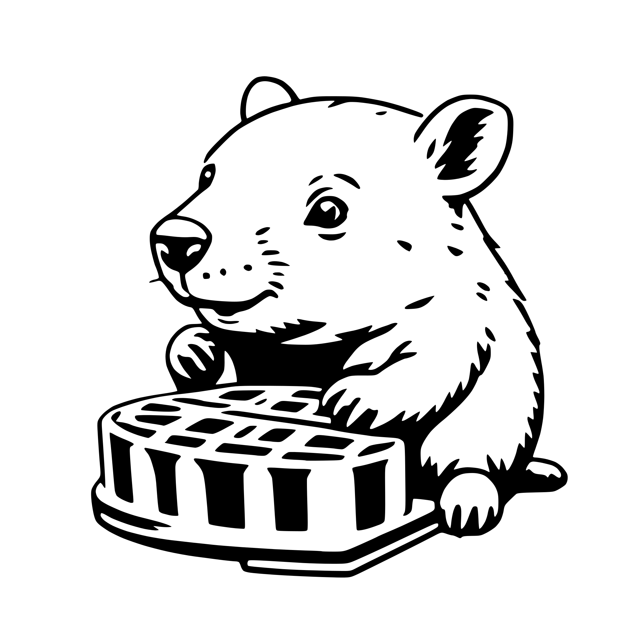 AI-generated SVG of a wombat with waffle