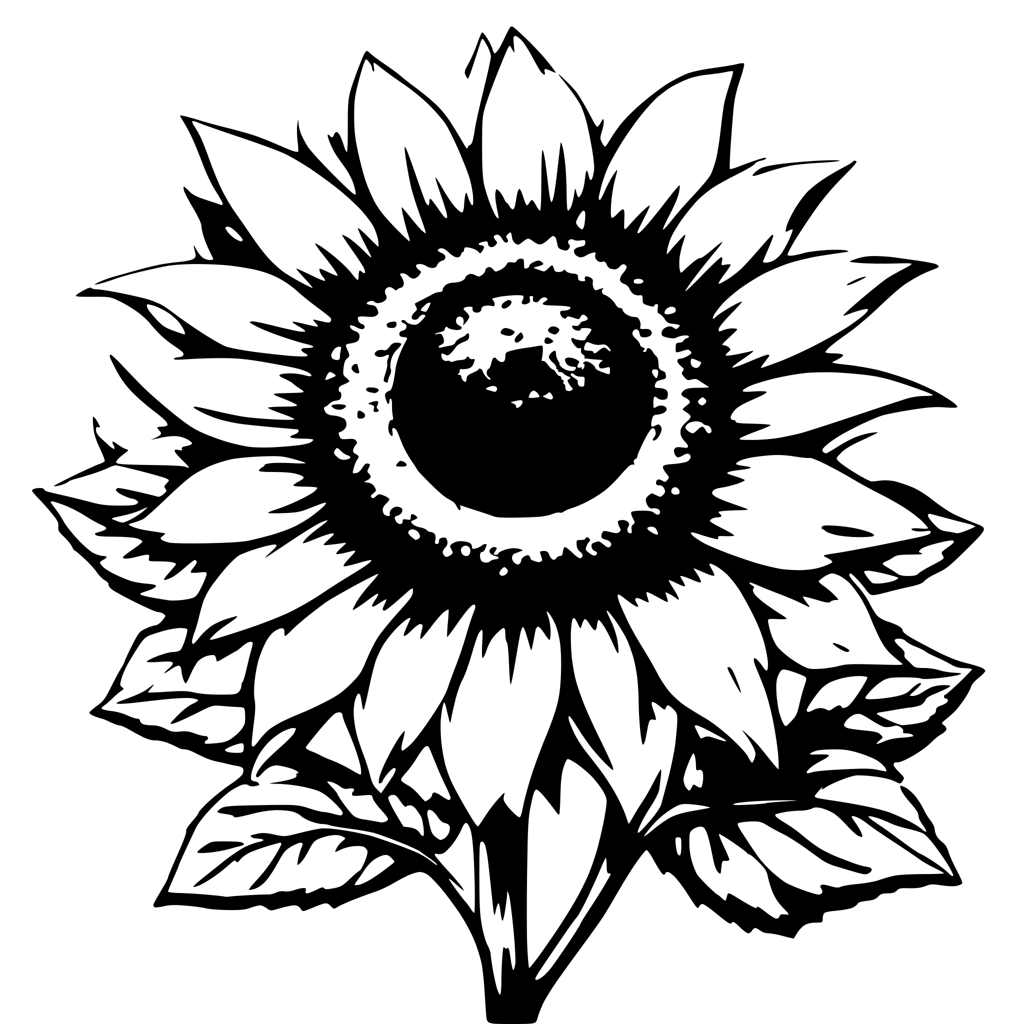 AI-generated SVG of 'Sunflower with flower'