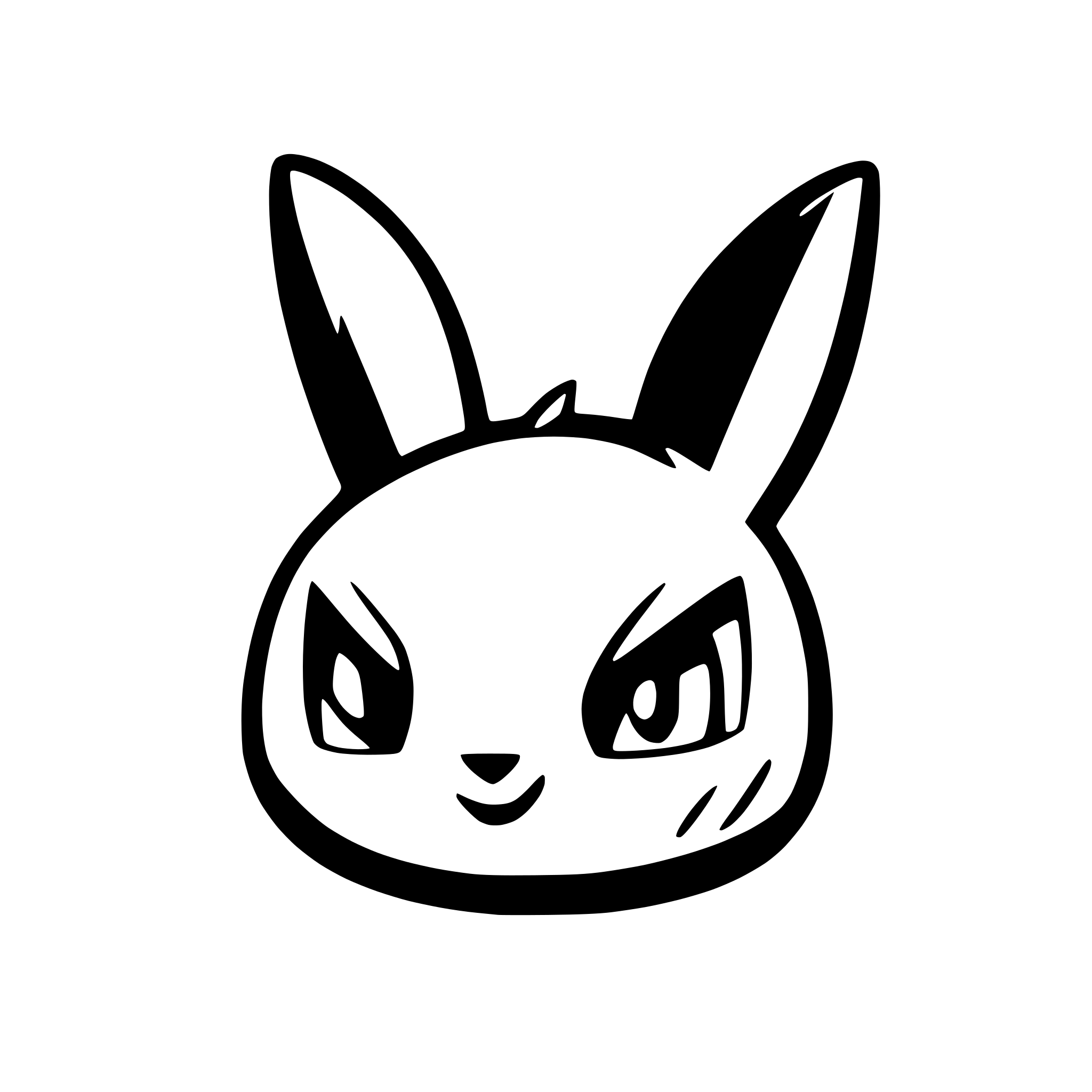 AI-generated SVG of 'angry cartoon rabbit head'