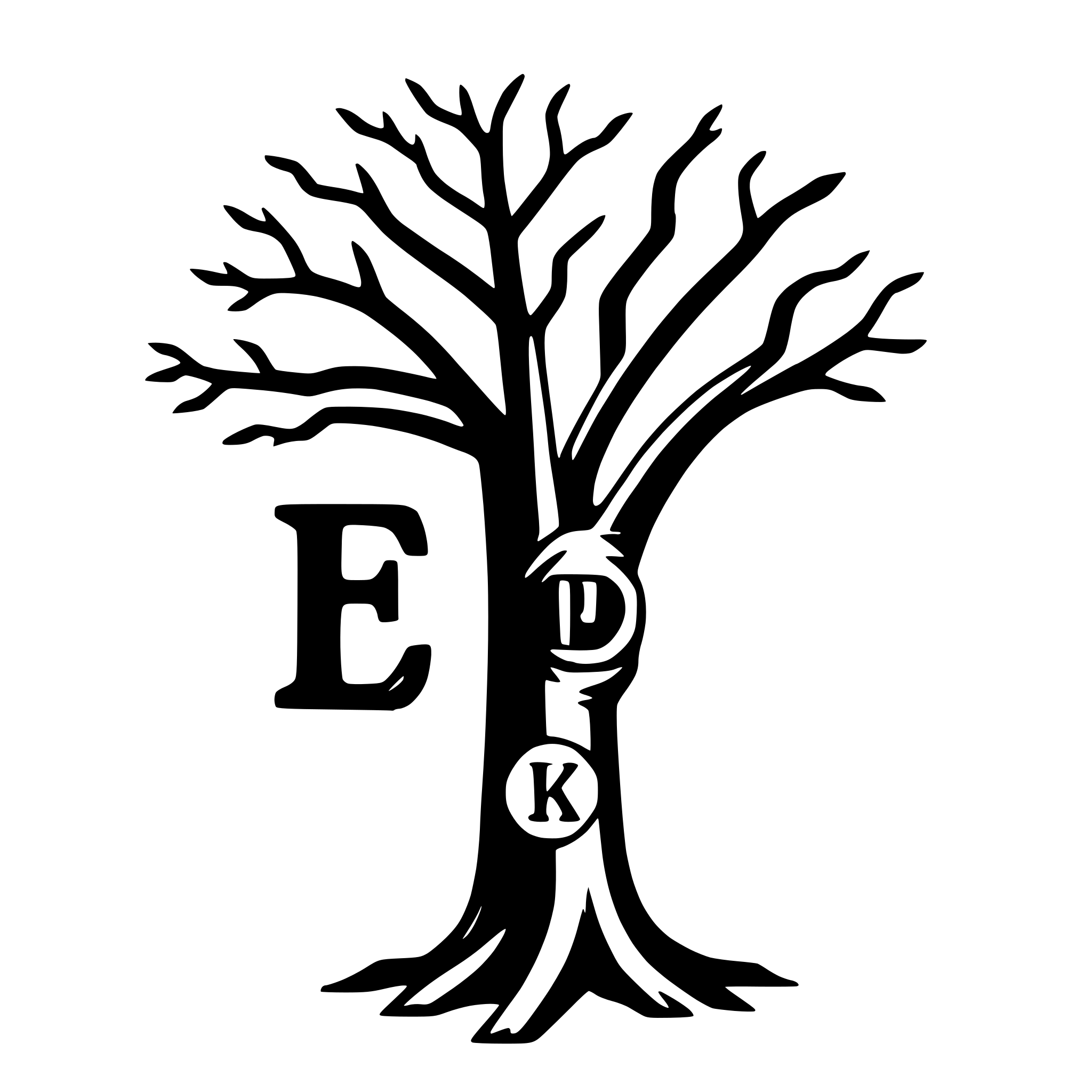 AI-generated SVG of a couple's initials in tree