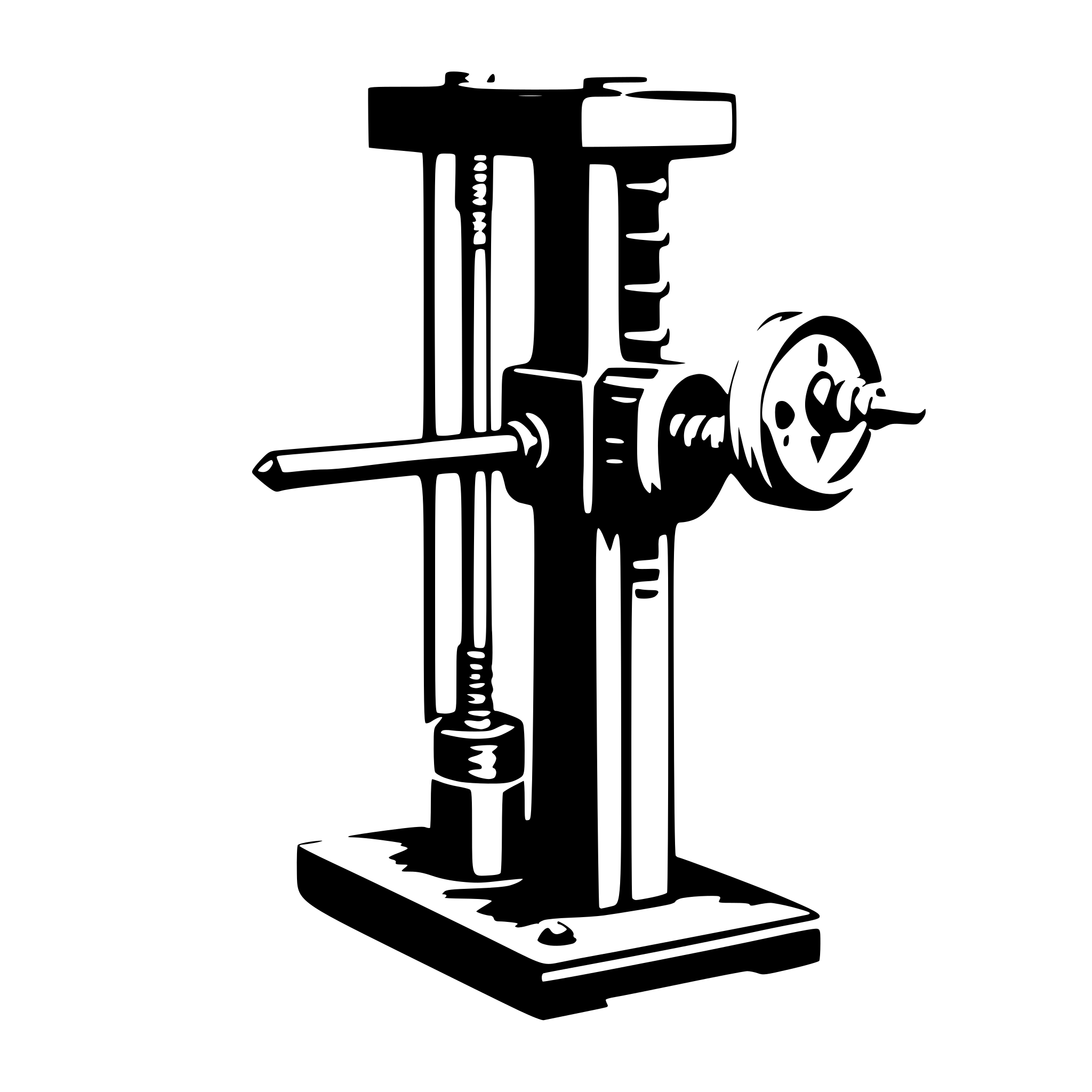 AI-generated SVG of 'tensile strength test machine with two legs and pulling on a sample of steel with big grips'