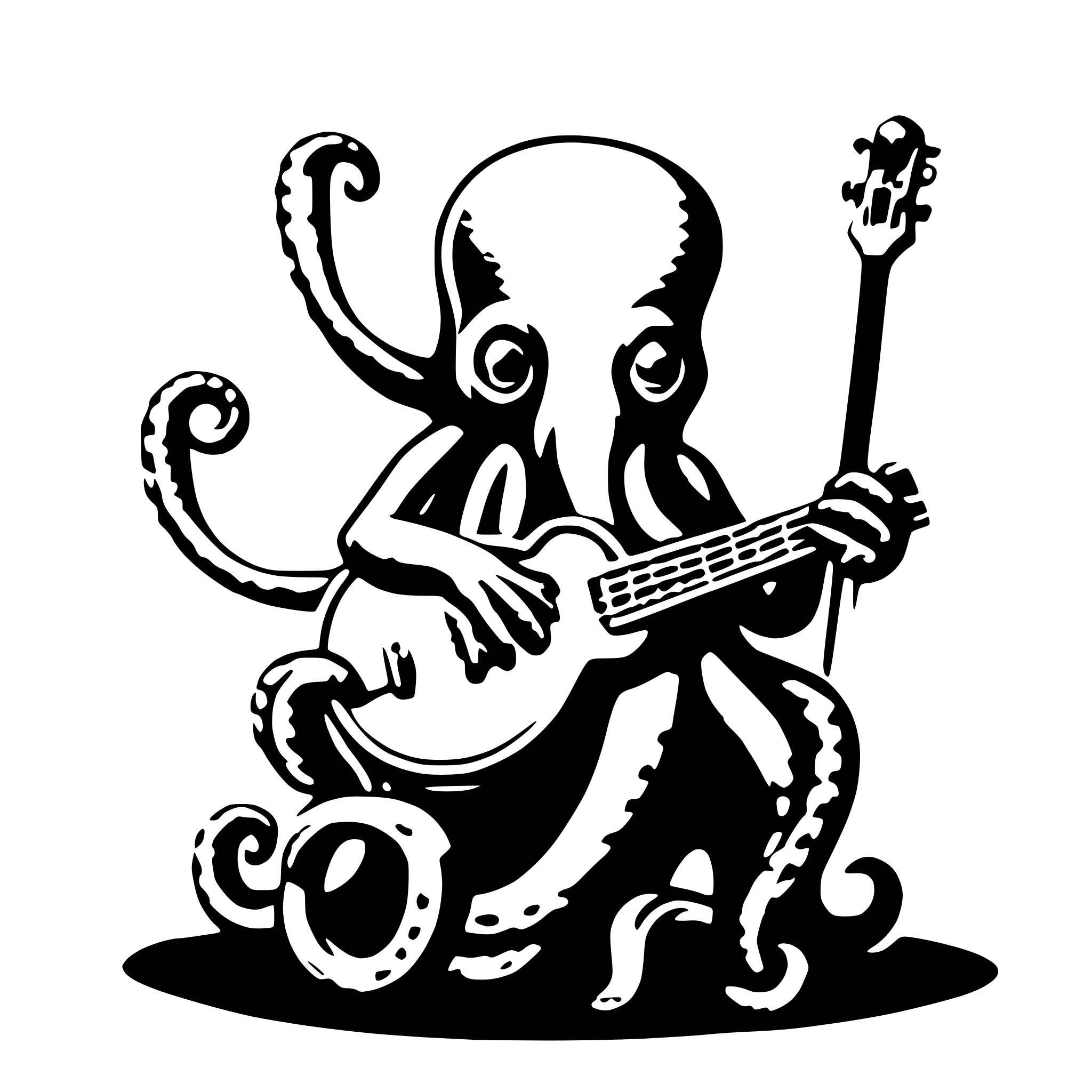 AI-generated SVG of 'octopus playing banjo'