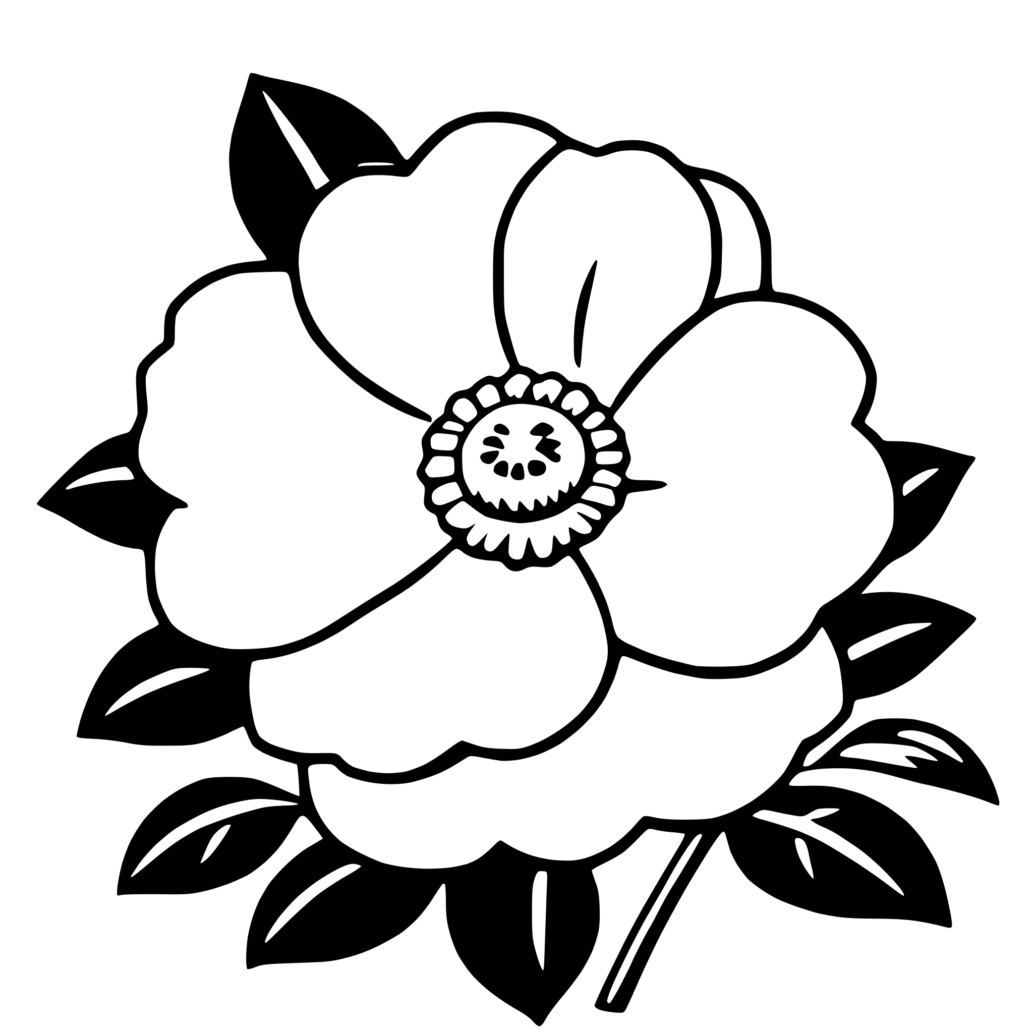 AI-generated SVG of a camellia
