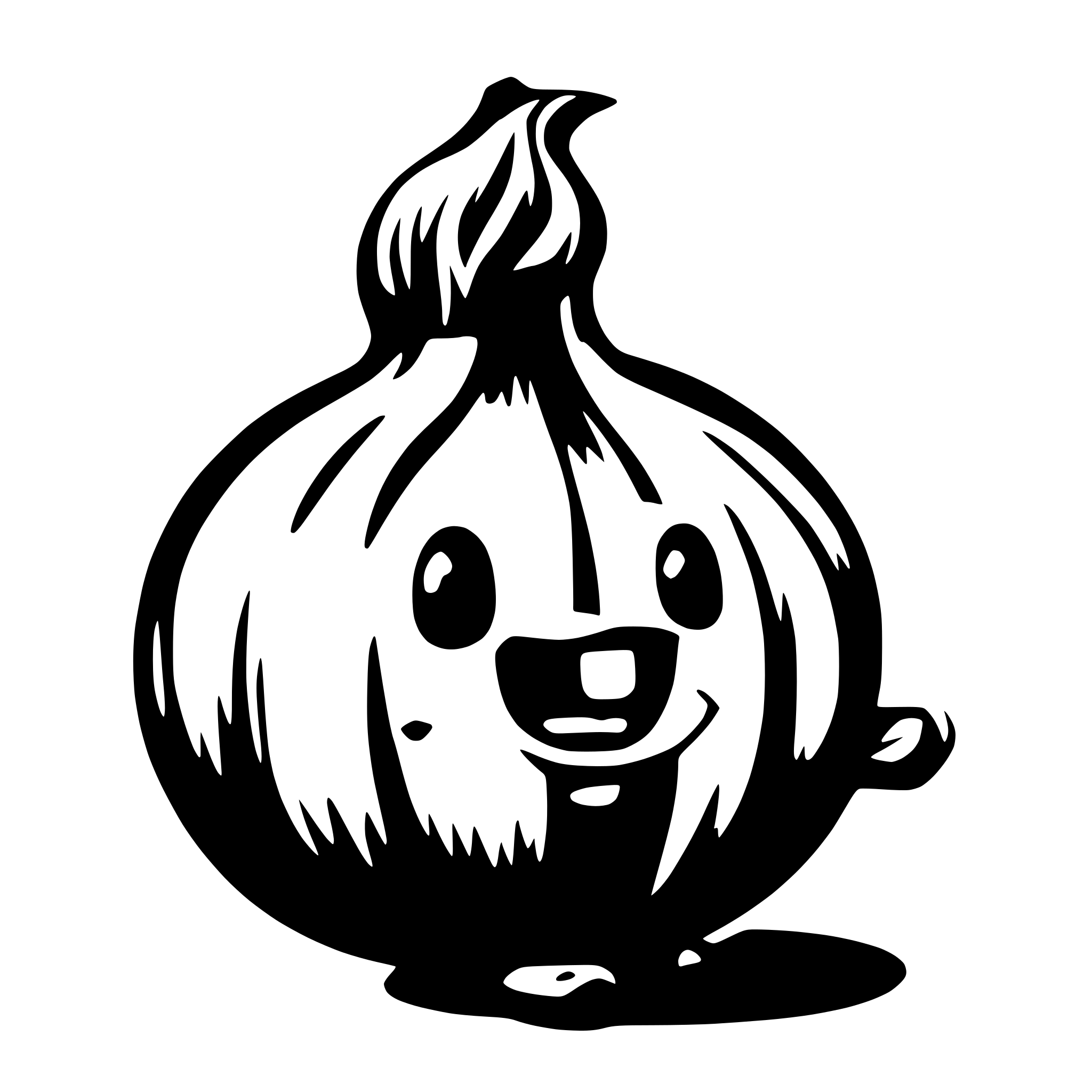 AI-generated SVG of a onion talking on the phone