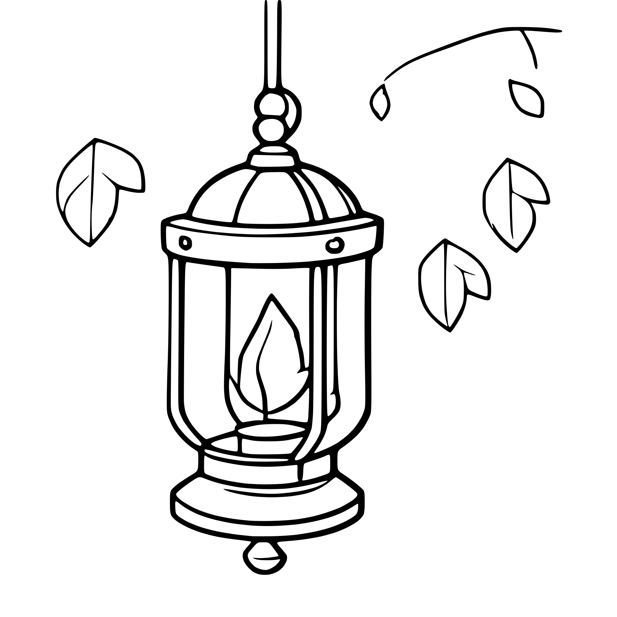 AI-generated SVG of 'lantern with hanging vines'