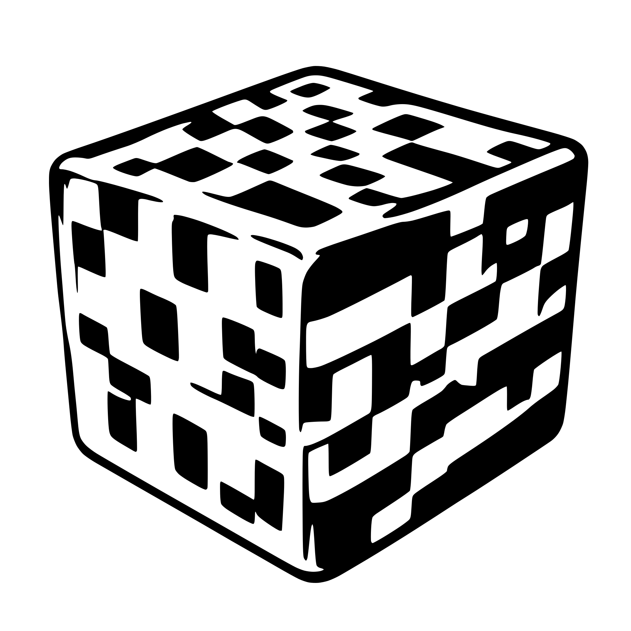 AI-generated SVG of 'Checkerboard Cube'