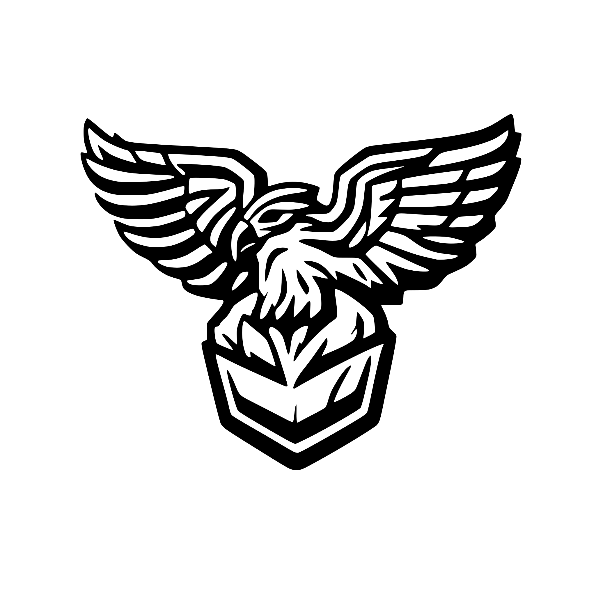 AI-generated SVG of 'ice hawks logo flying hawk'