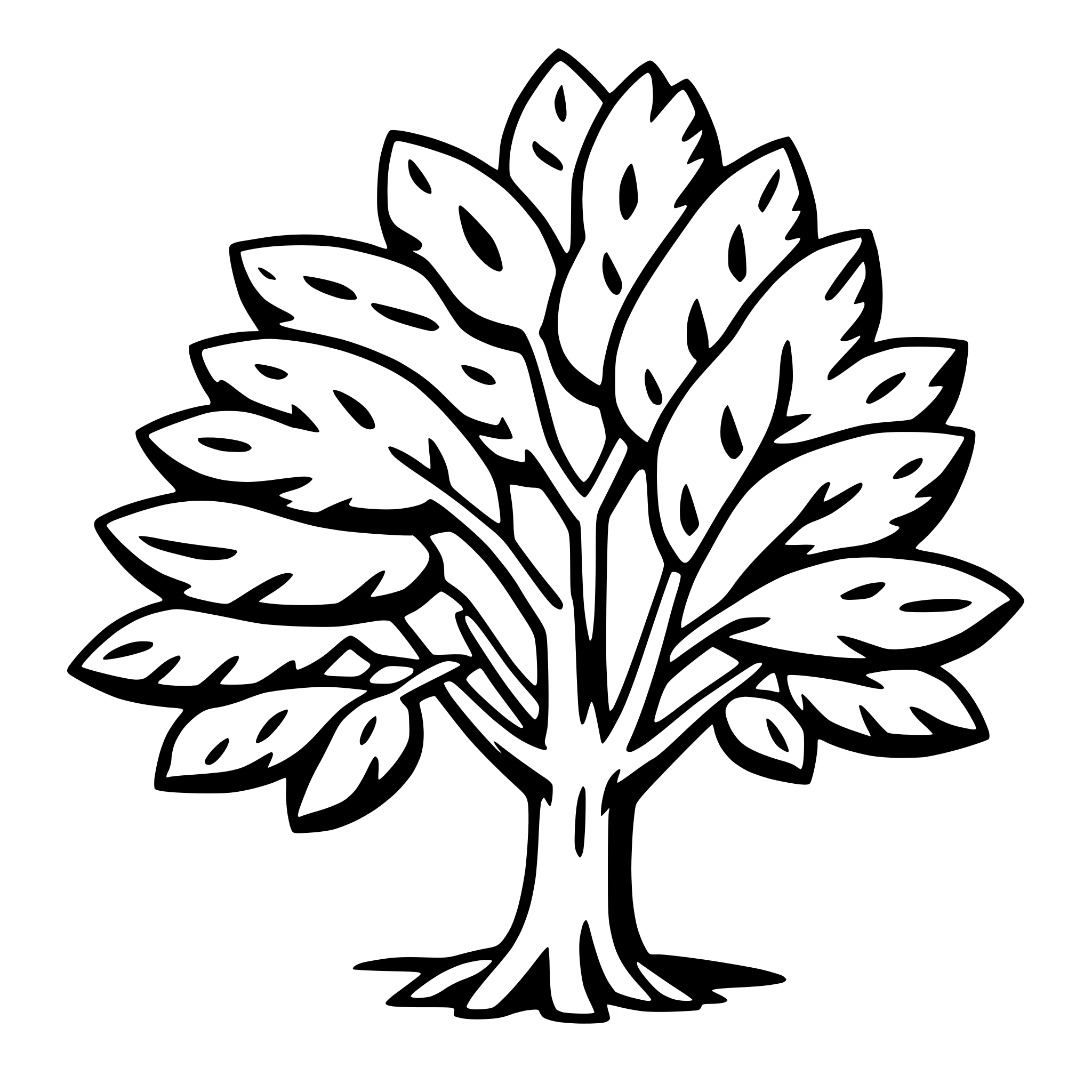 AI-generated SVG of a locust tree