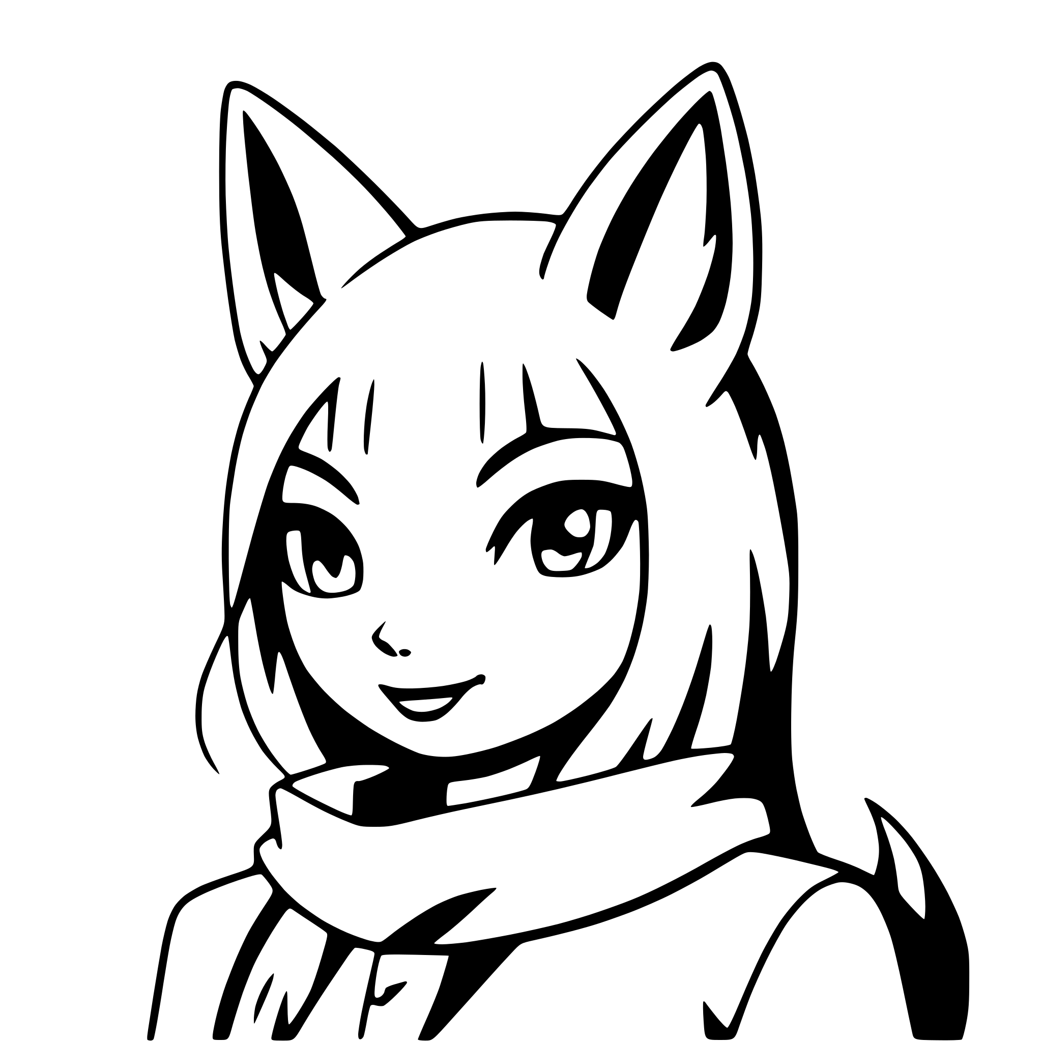 AI-generated SVG of 'fox spirit with glowing eyes'