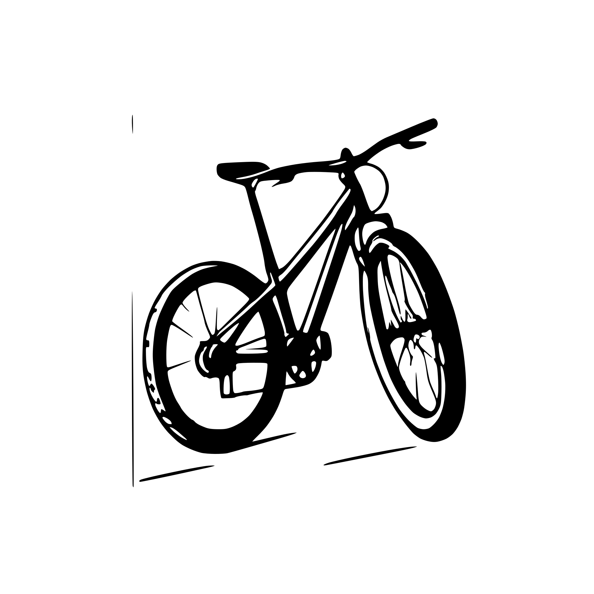AI-generated SVG of a mountainbike sticking out of a picture frame