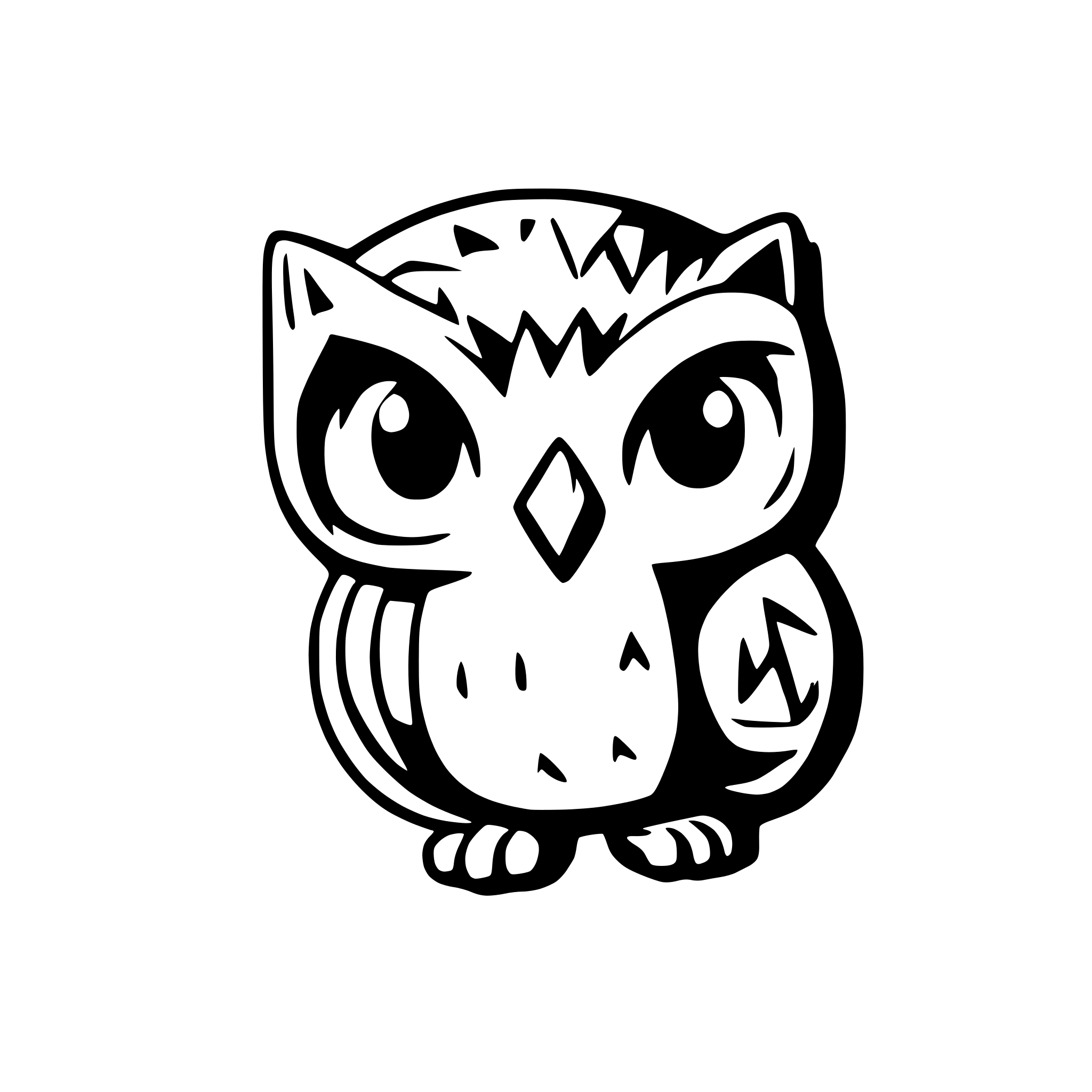 AI-generated SVG of 'OWL funny sticker'