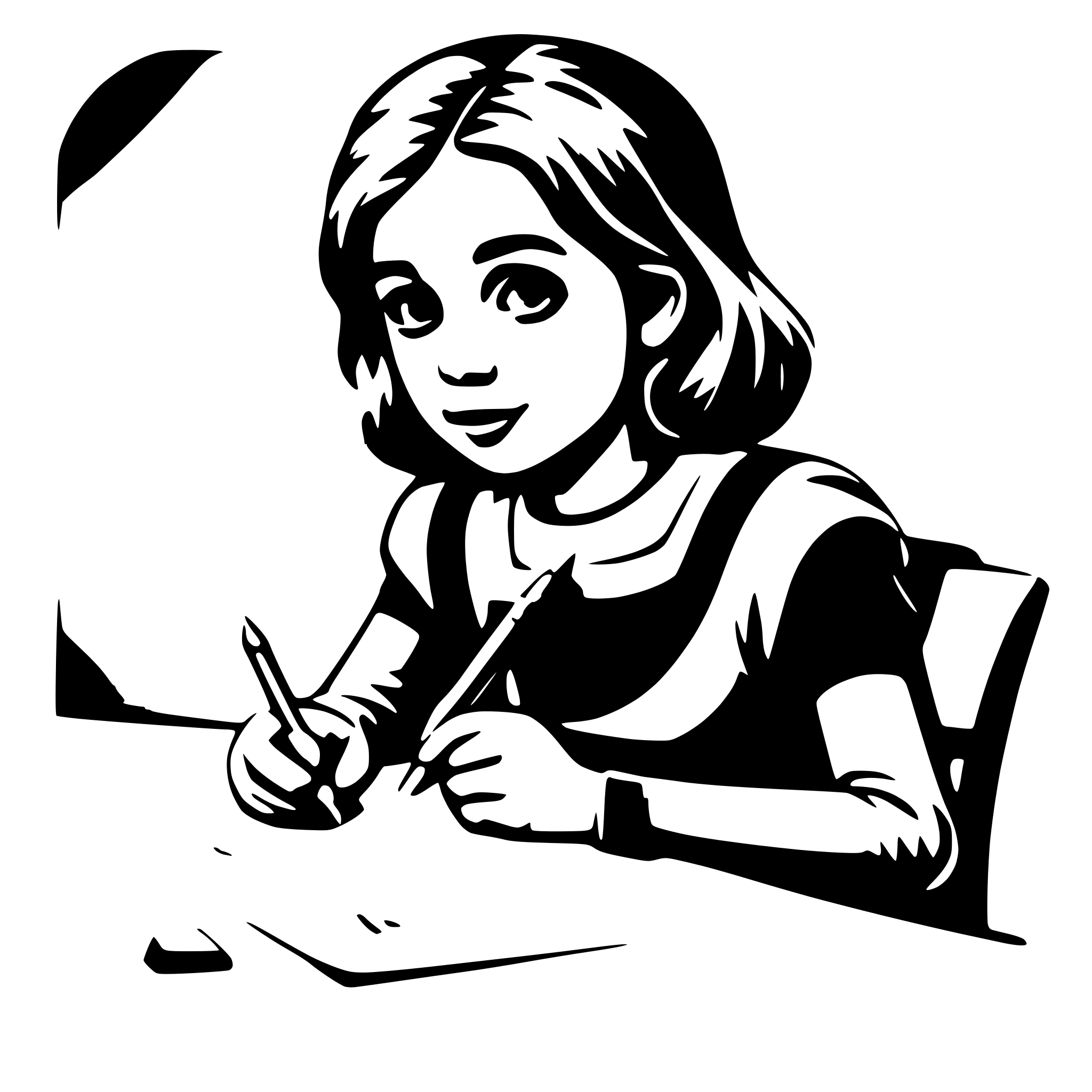 AI-generated SVG of 'child writing math exam'