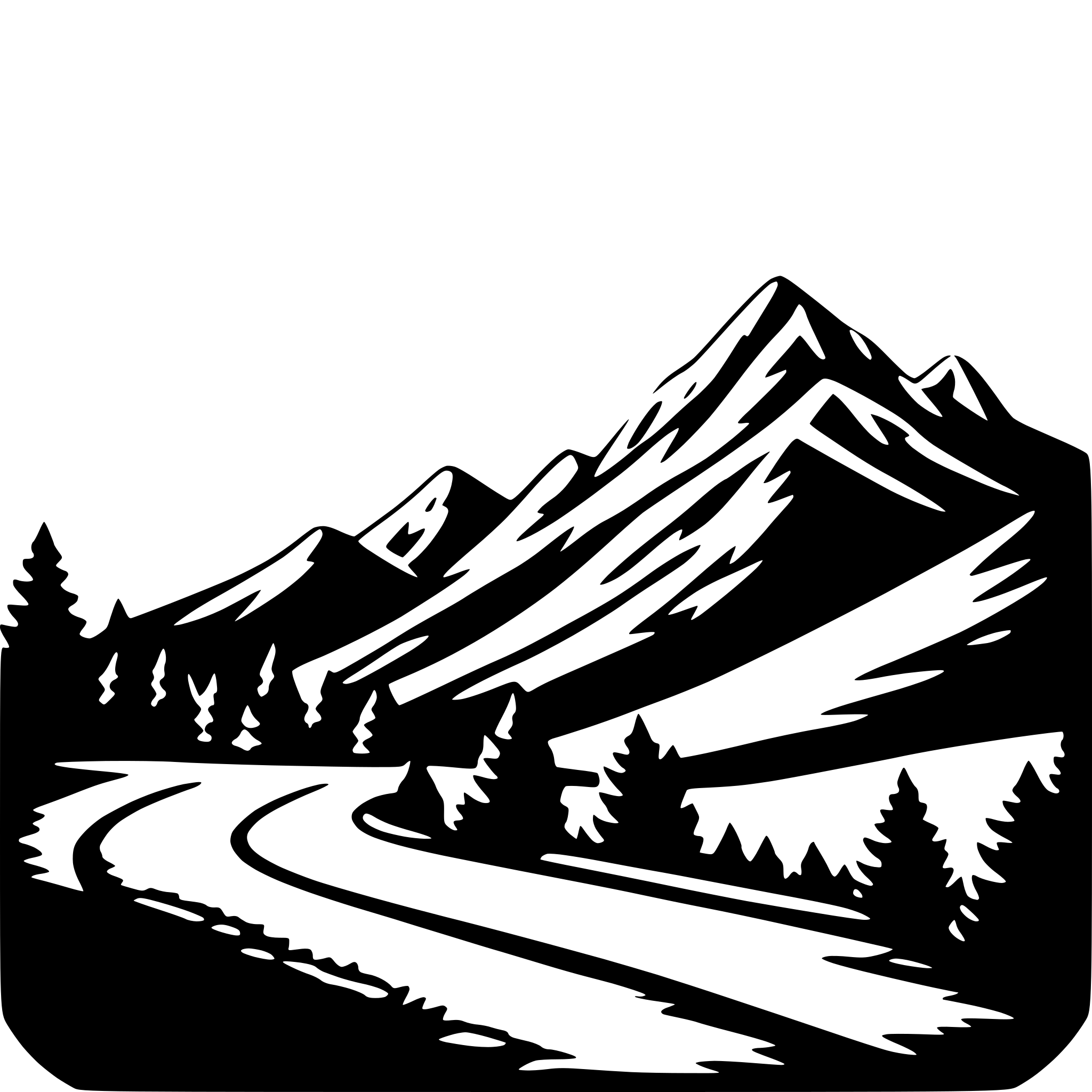 AI-generated SVG of a mountain scenery