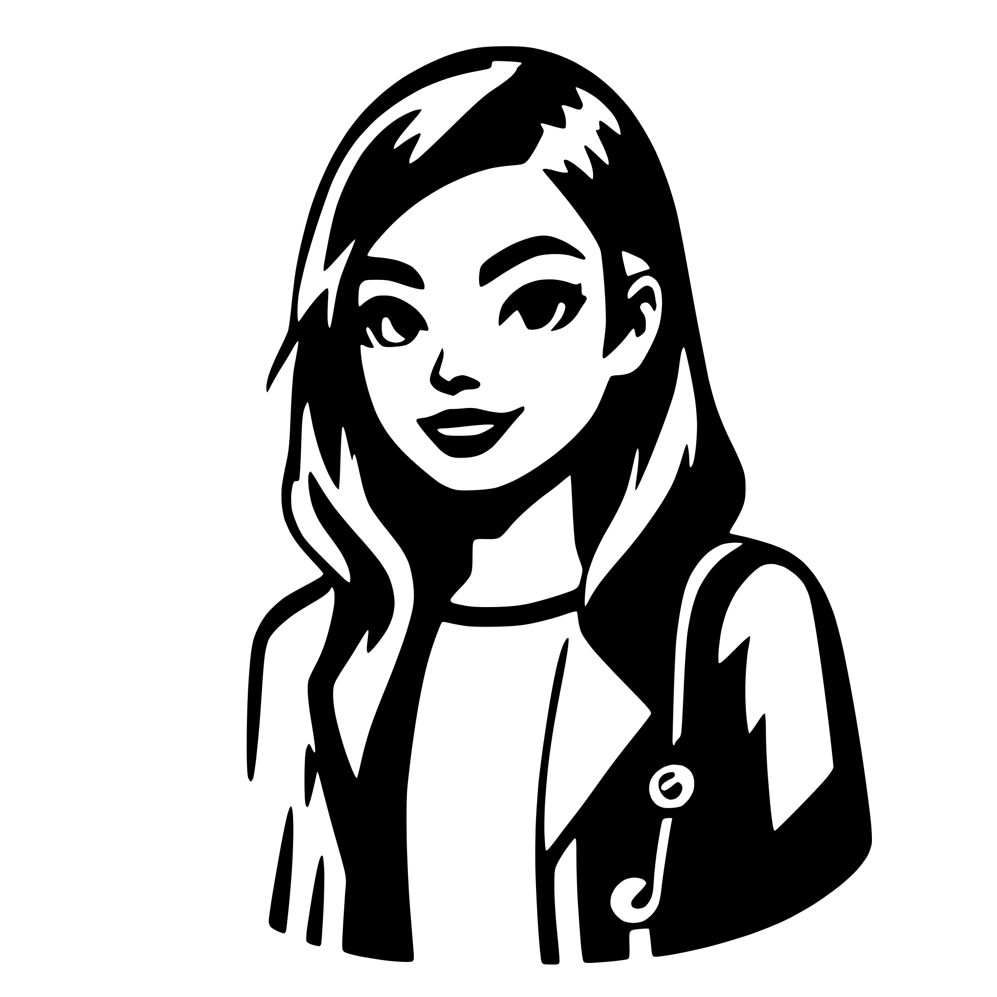 AI-generated SVG of 'Cool girl'