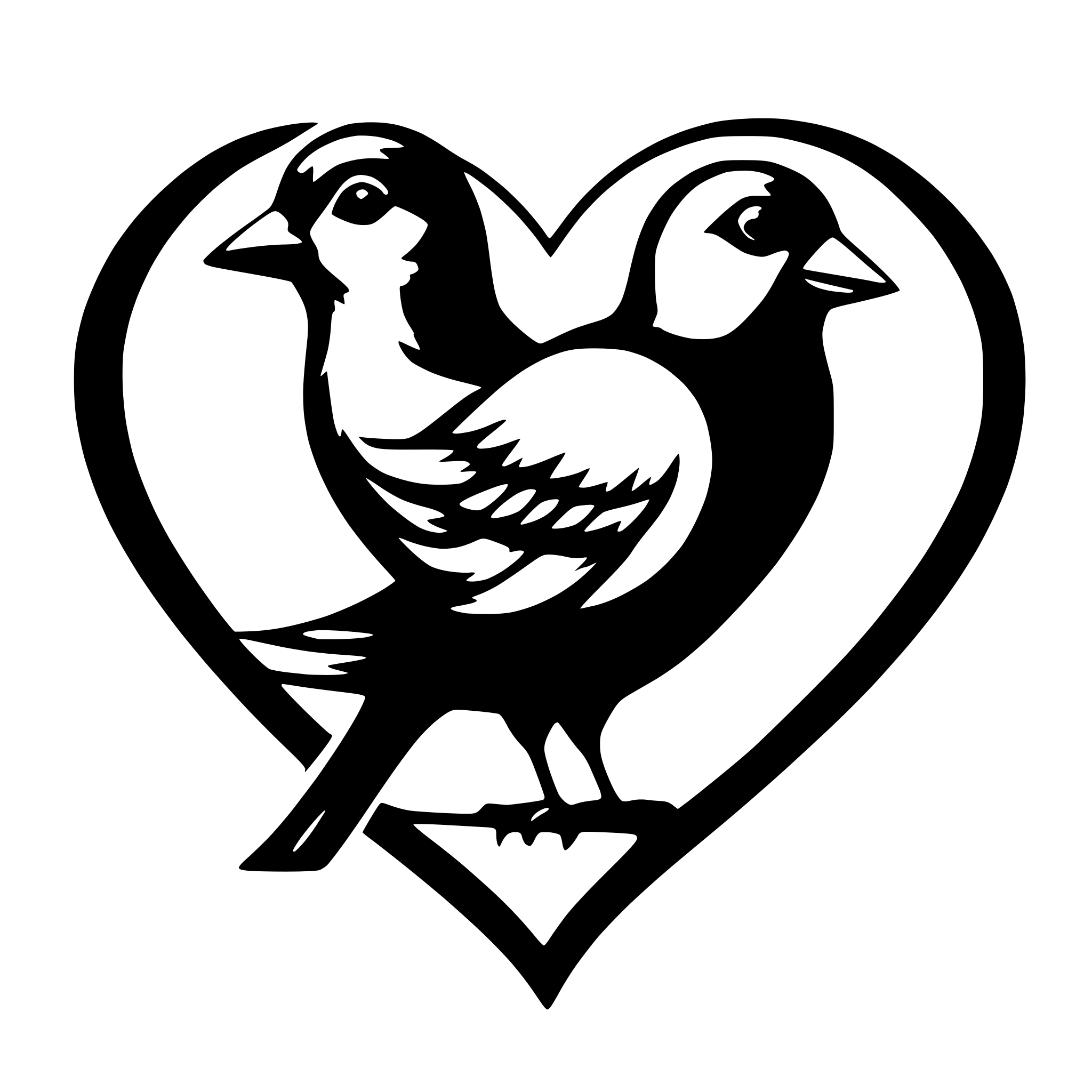 AI-generated SVG of 'Bird in the shape of a heart'