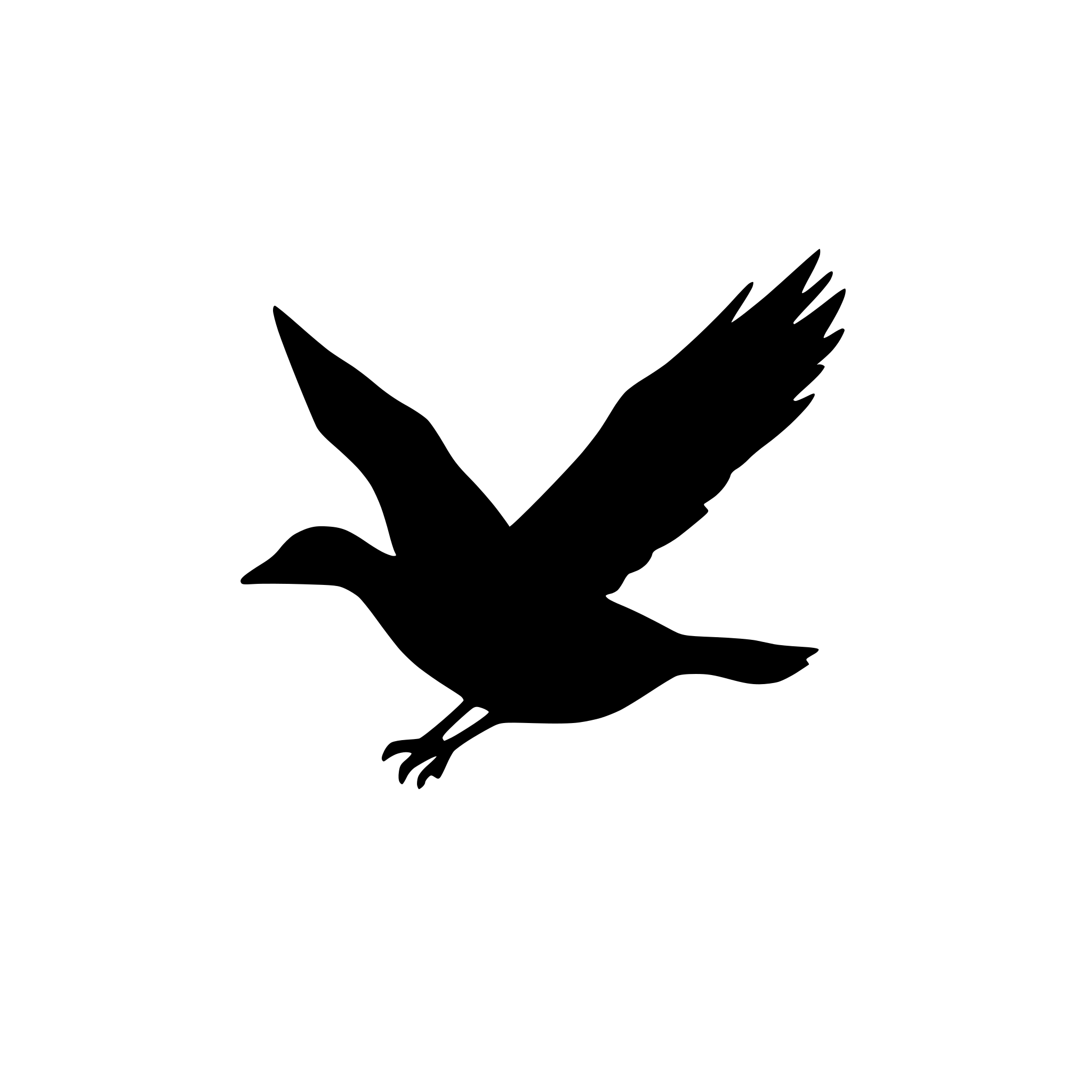 AI-generated SVG of a solid colored flying goose silhouette