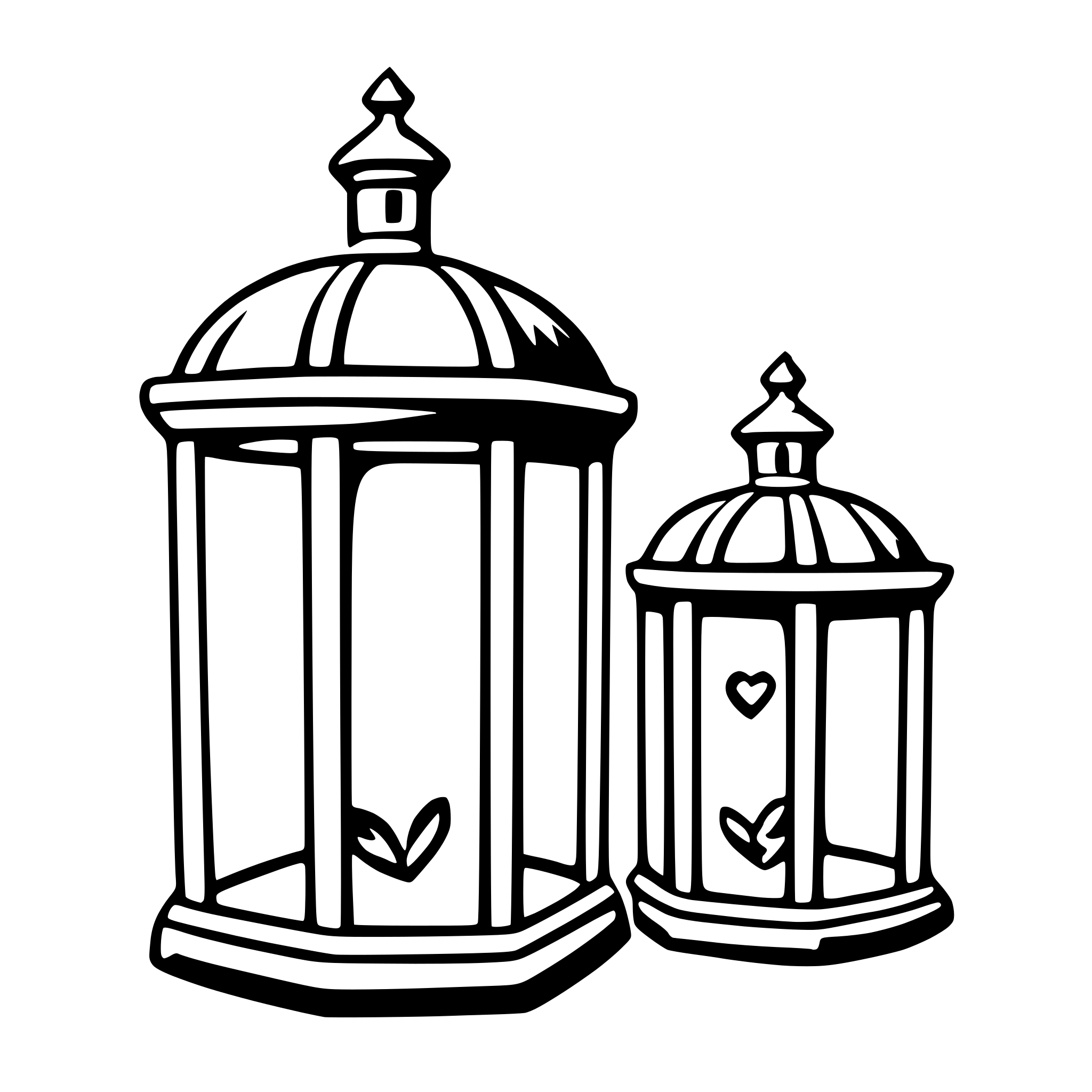 AI-generated SVG of a heart-shaped lanterns