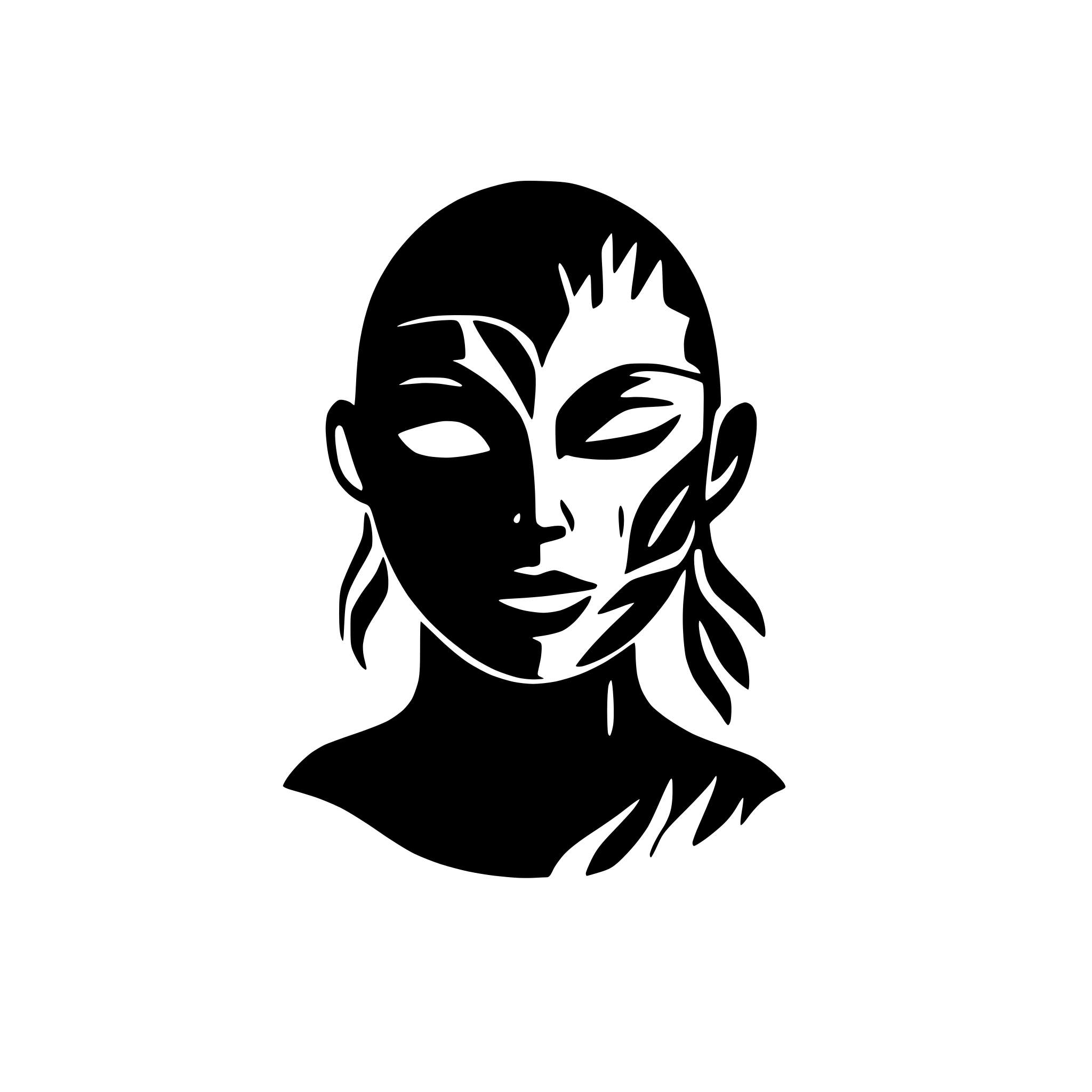 AI-generated SVG of 'tribal mask'