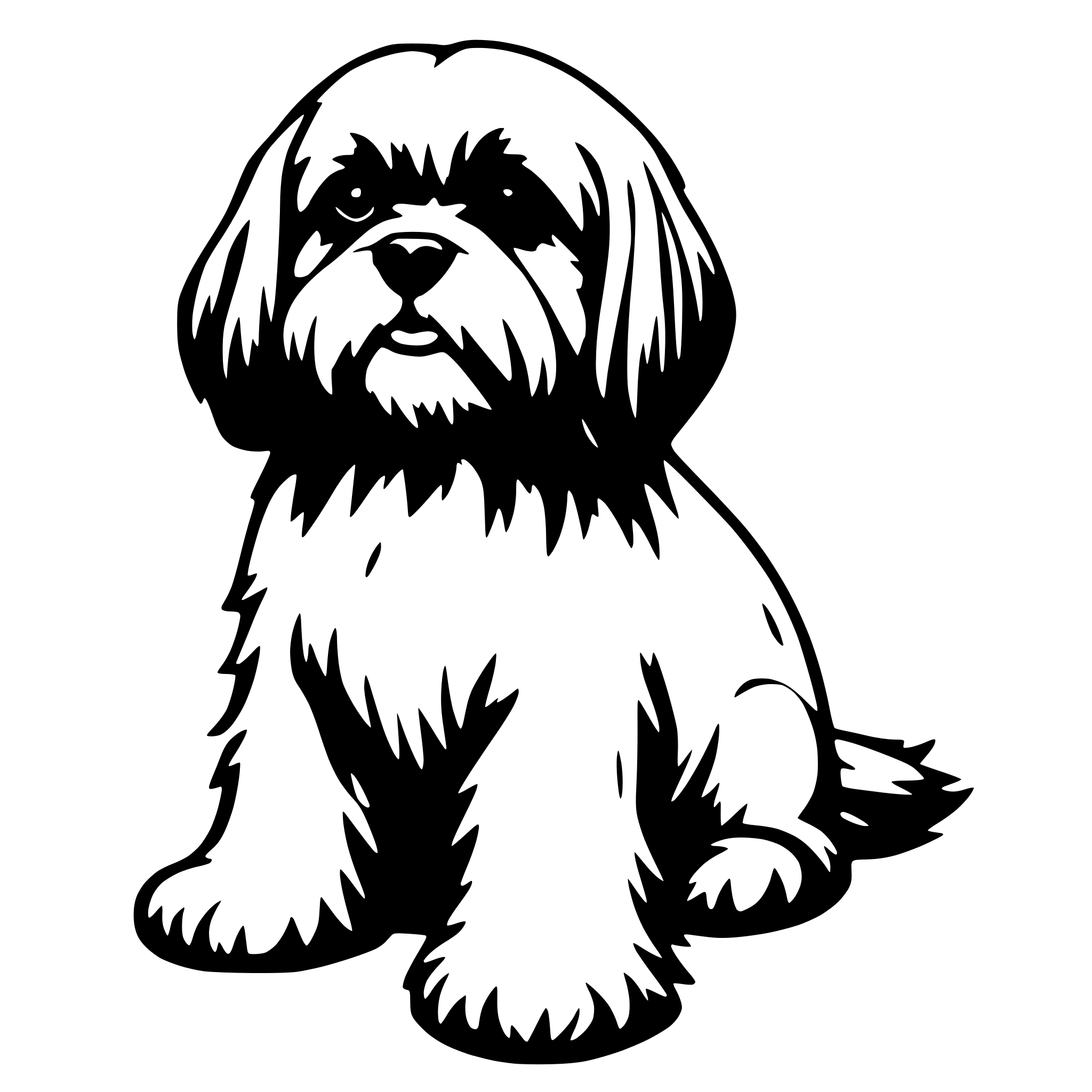 AI-generated SVG of 'Shih tzu outline'