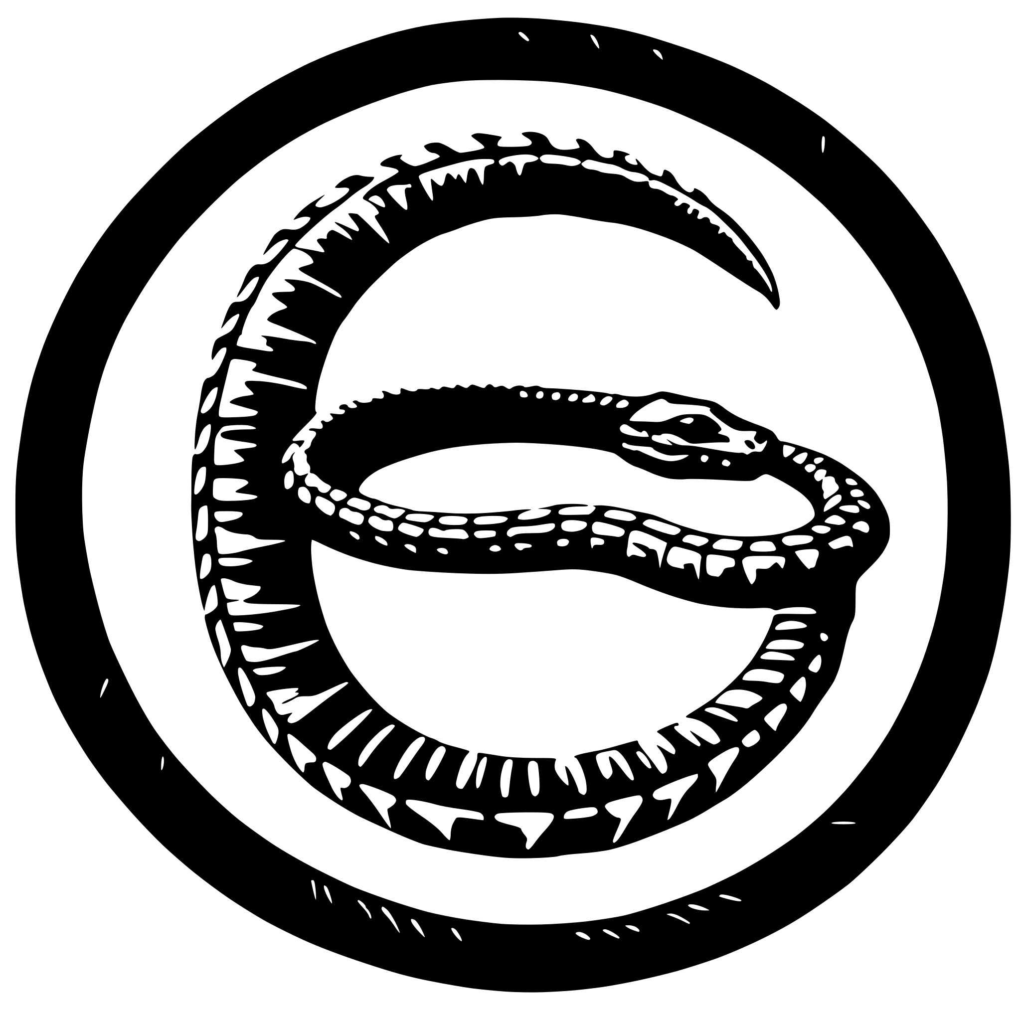 AI-generated SVG of a ouroboros with top view