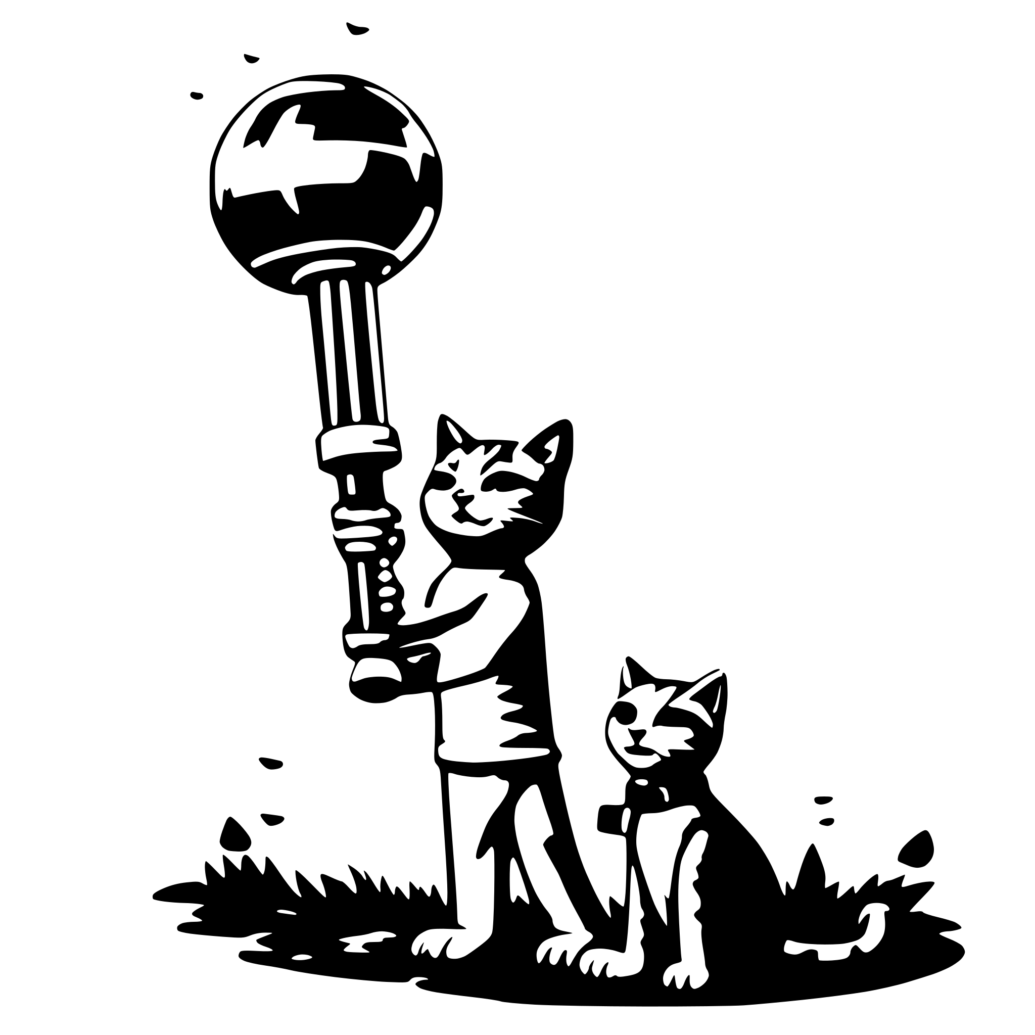 AI-generated SVG of a rainbow bazooka that shoots cats
