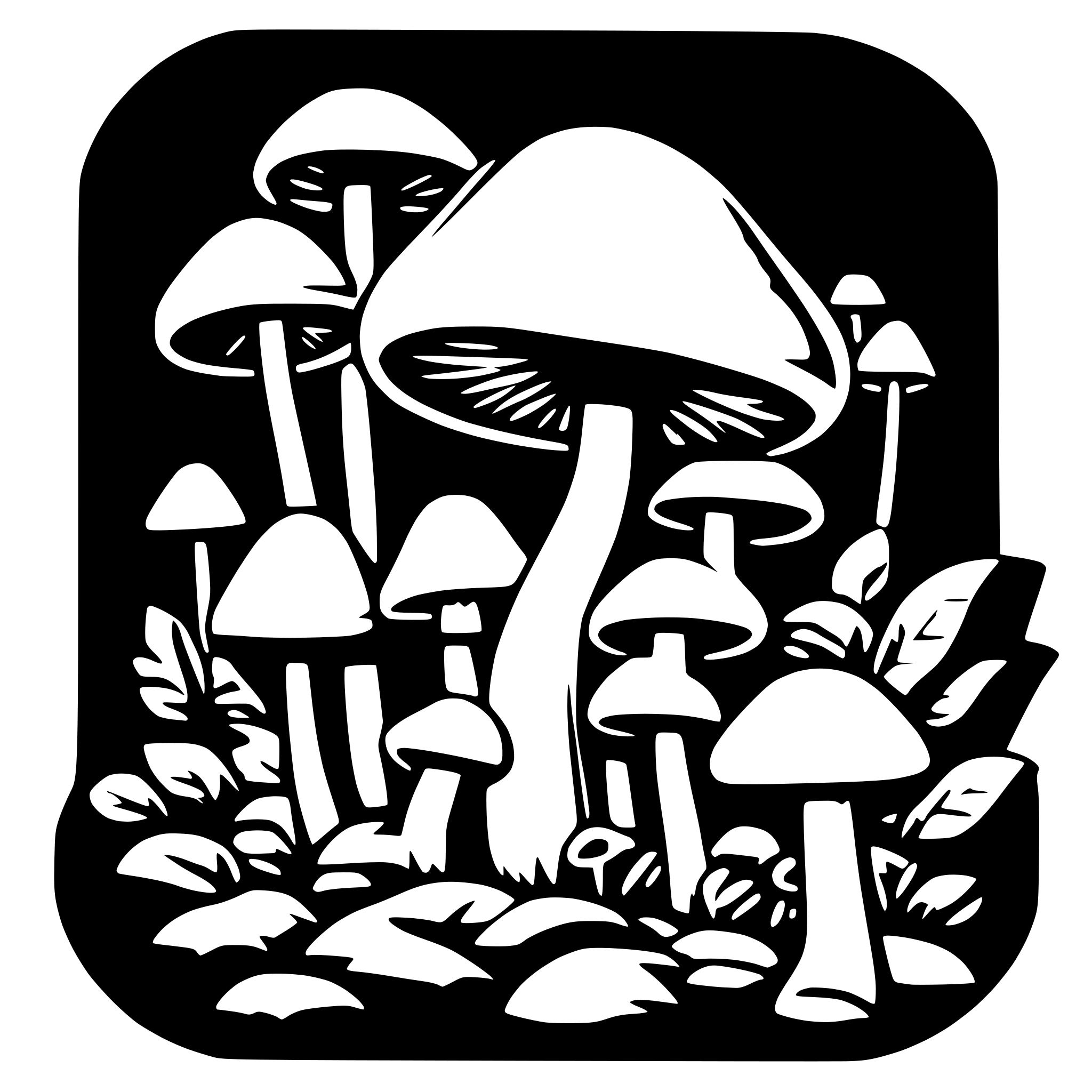 AI-generated SVG of 'shrooms colored'