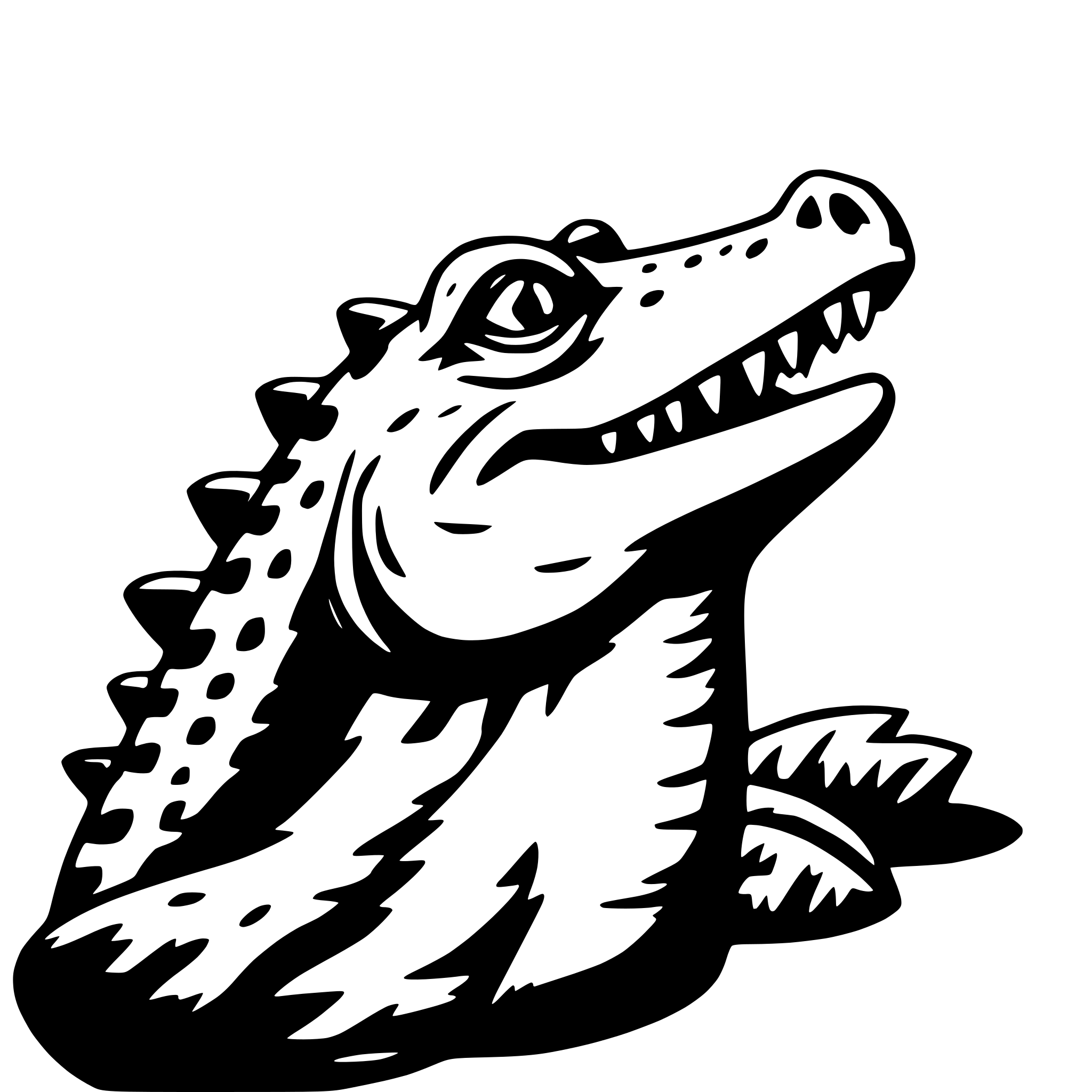 AI-generated SVG of 'crocodile and bird'