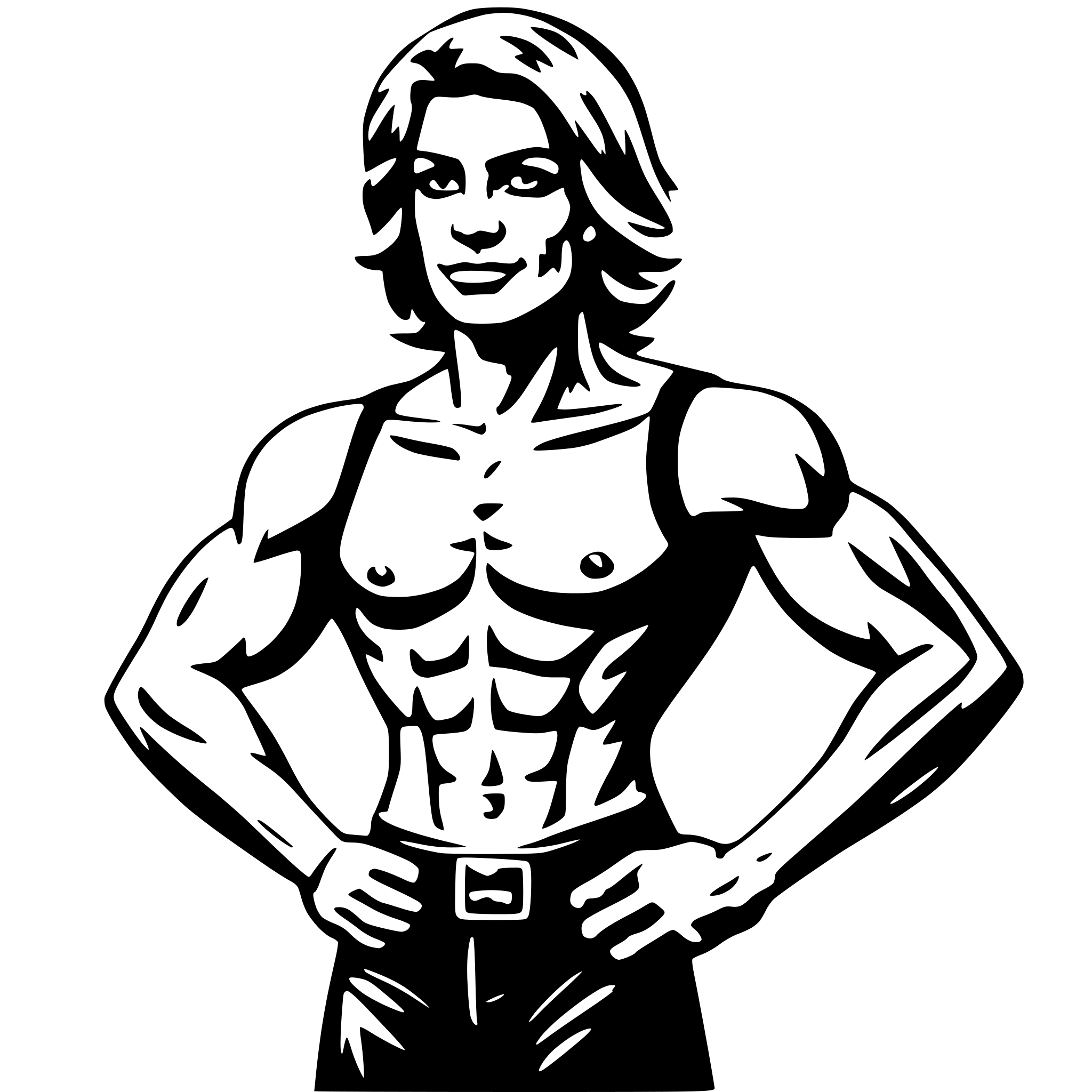 AI-generated SVG of 'a muscle man'