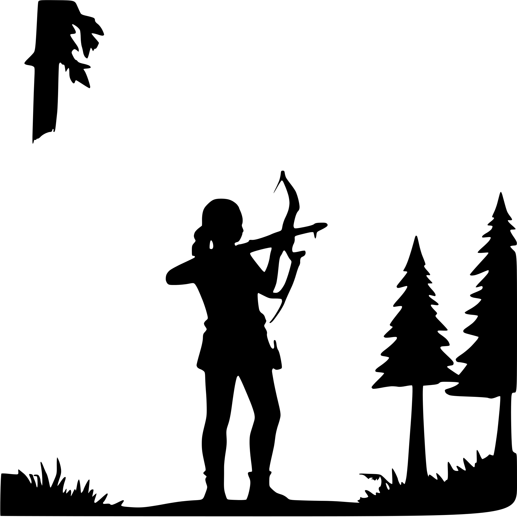 AI-generated SVG of 'a silhouette of a bow hunter'