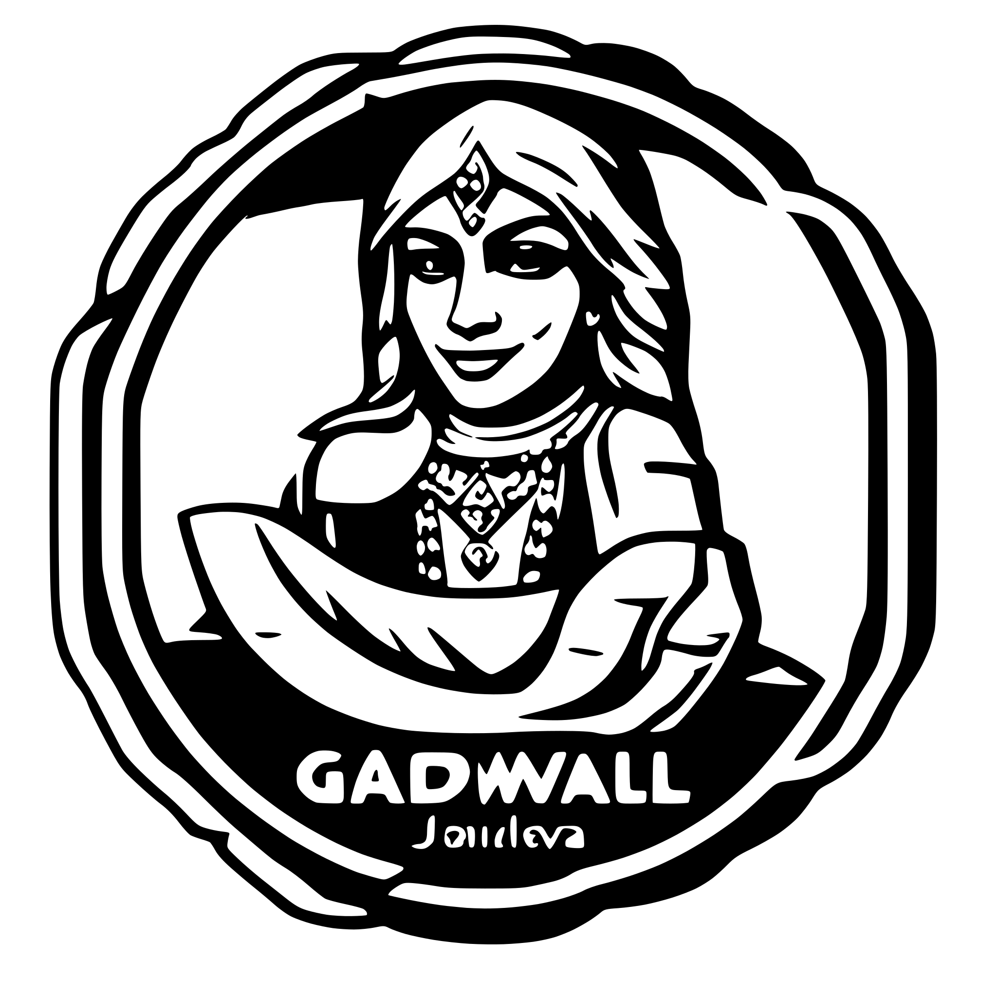 AI-generated SVG of a Create a logo of Gadwal from Panna jewellery in diamond and jewellery