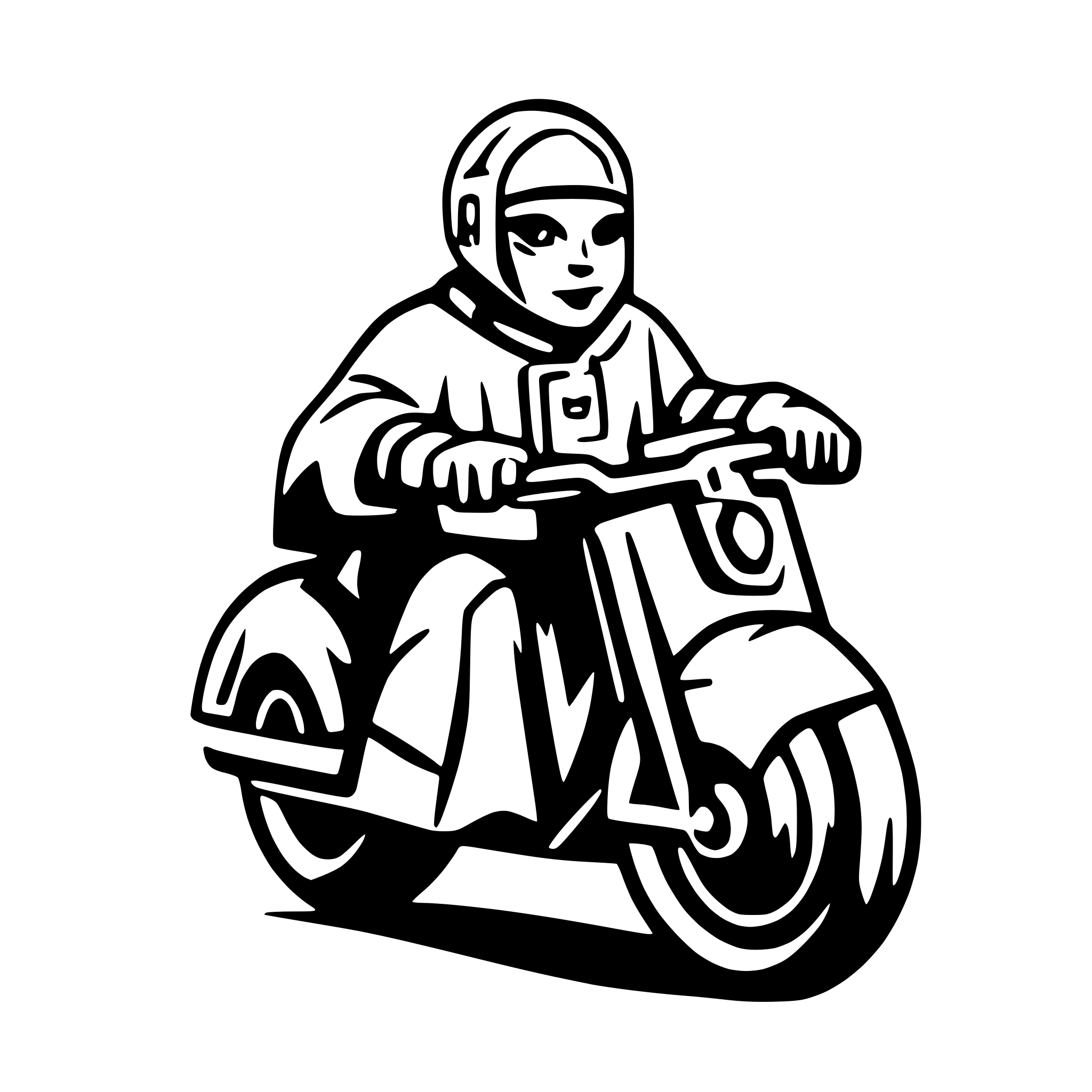 AI-generated SVG of a Pope riding a motorcycle for a tshirt