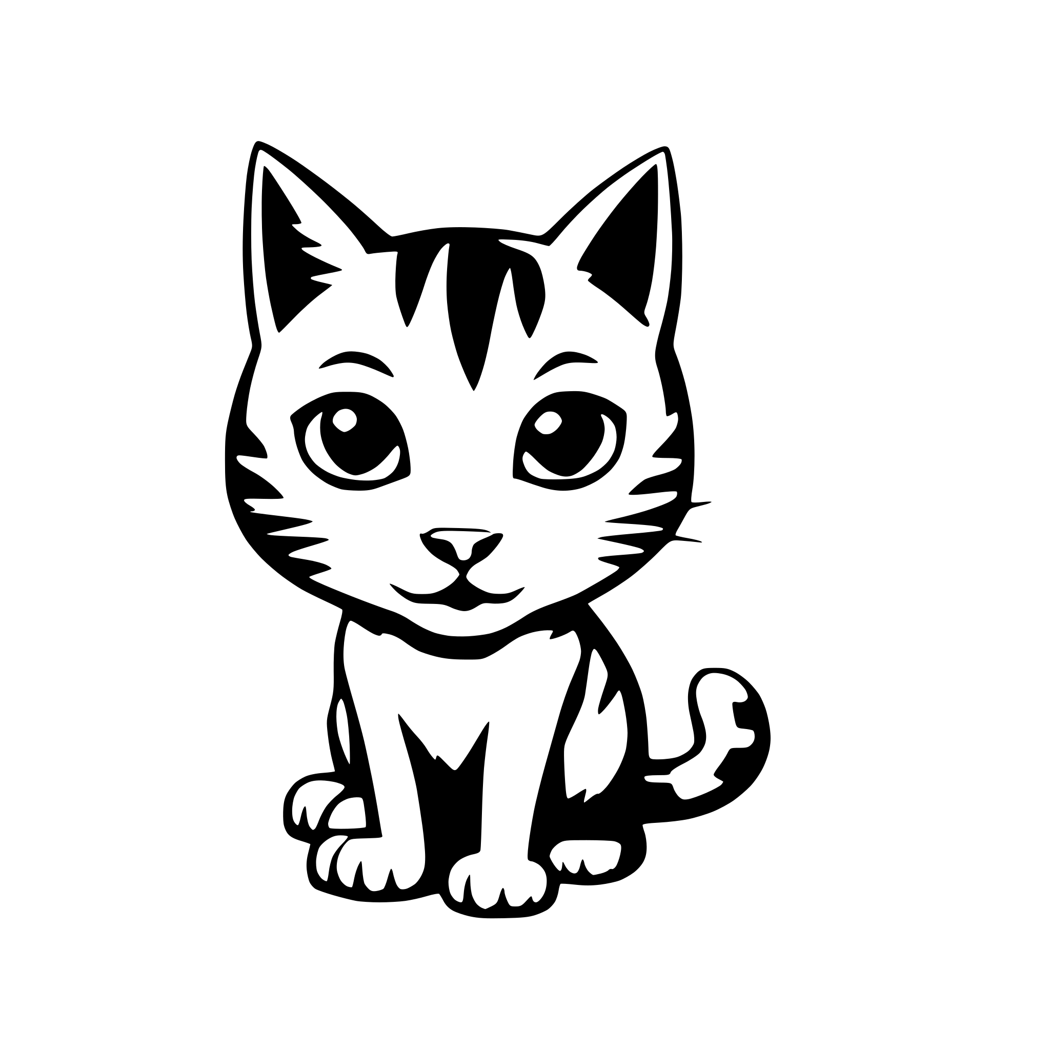 AI-generated SVG of 'I want the cat to run to the right then come back, then sit on the floor.'