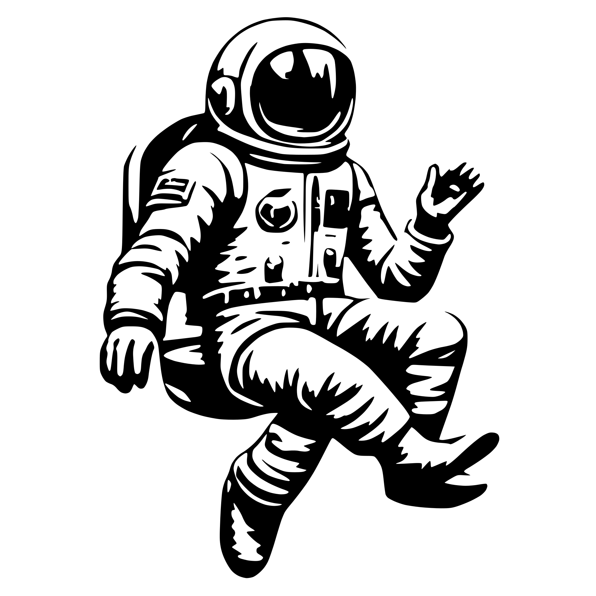 AI-generated SVG of a astronaut floating in space