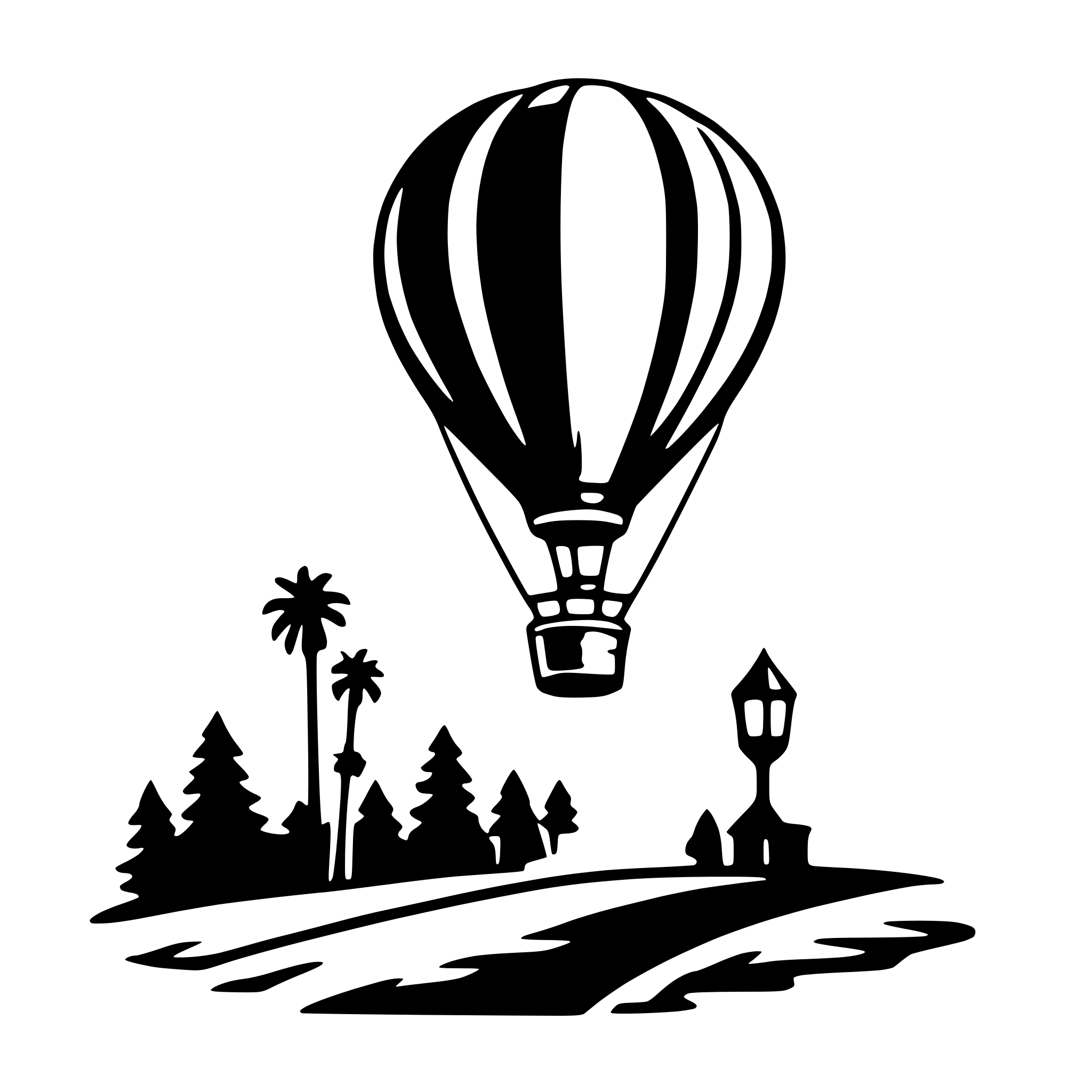 AI-generated SVG of a hot air balloon