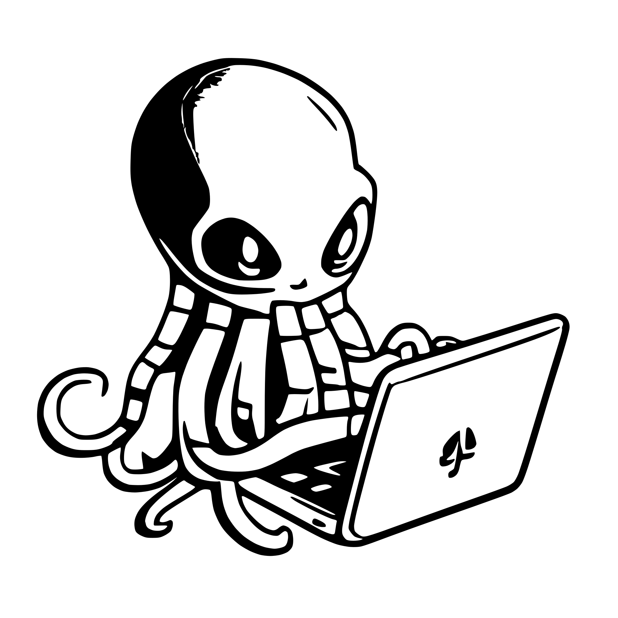AI-generated SVG of 'hacker octopus'