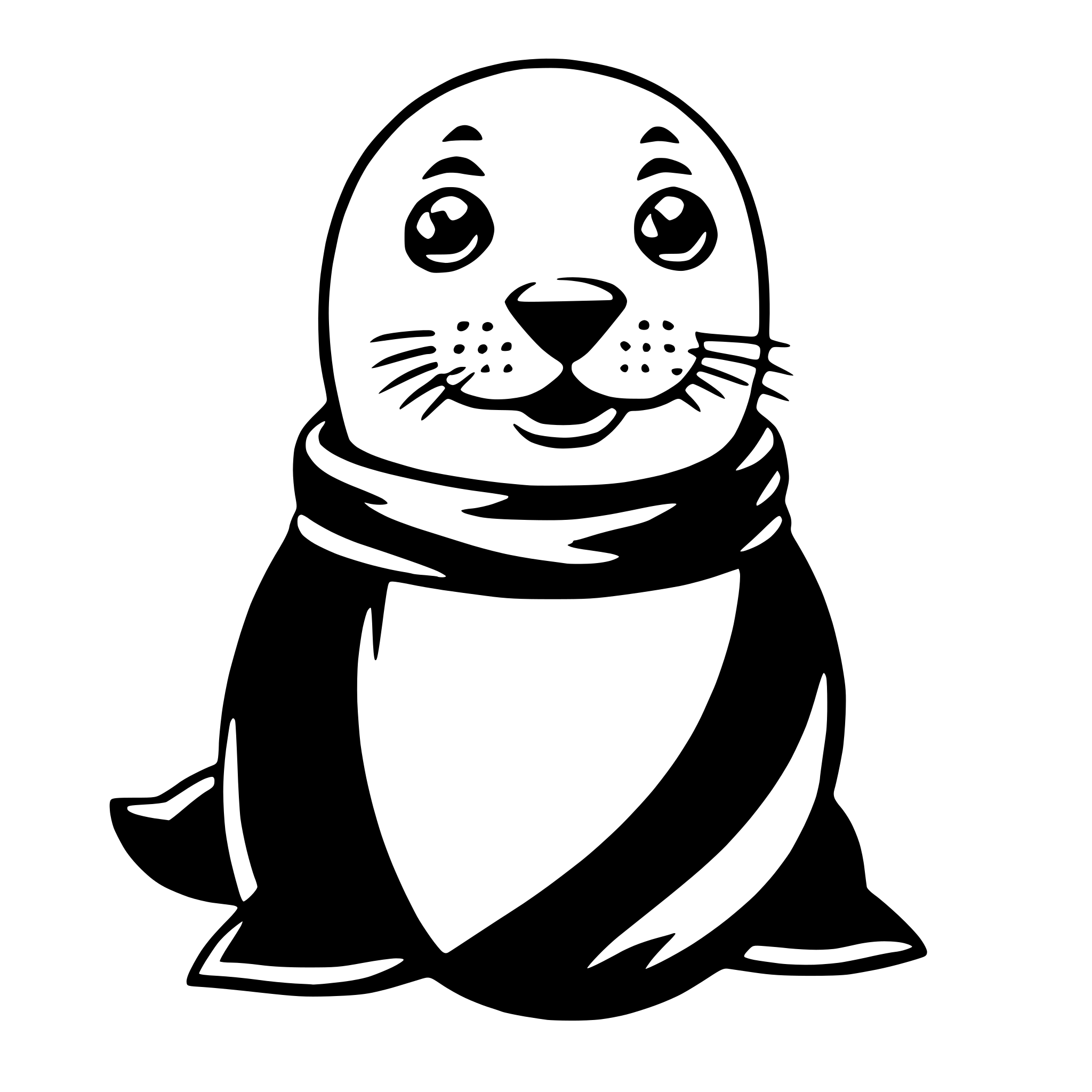 AI-generated SVG of 'seal with scarf'