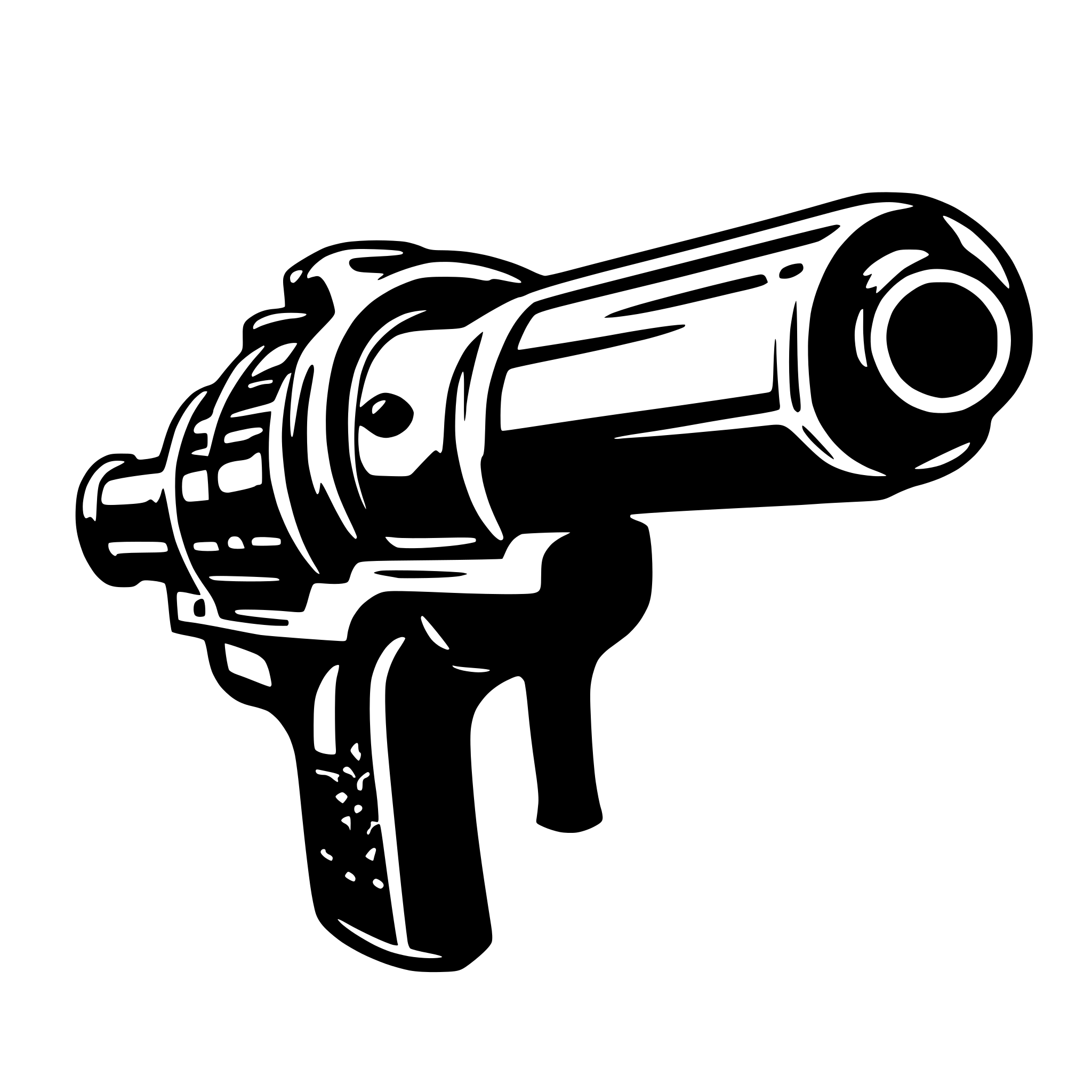 AI-generated SVG of 'revolver fumant'