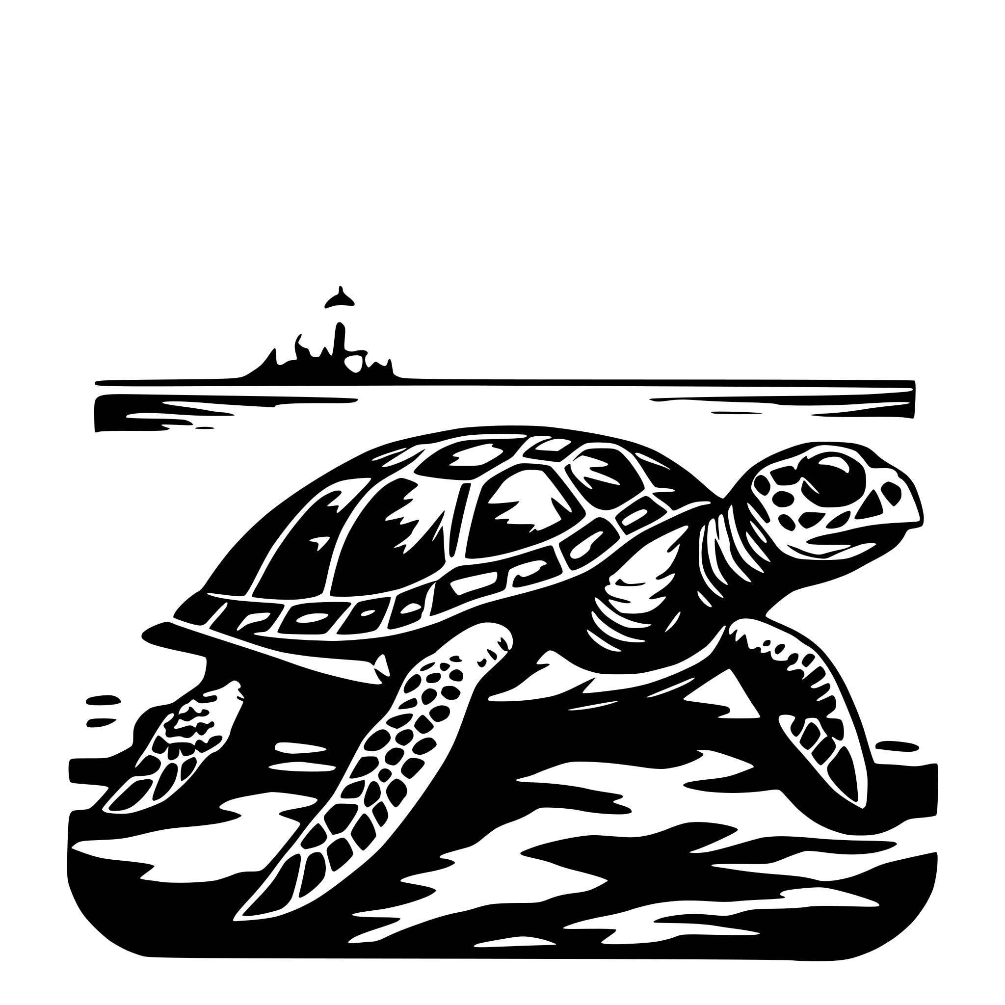 AI-generated SVG of a sea turtle in ocean