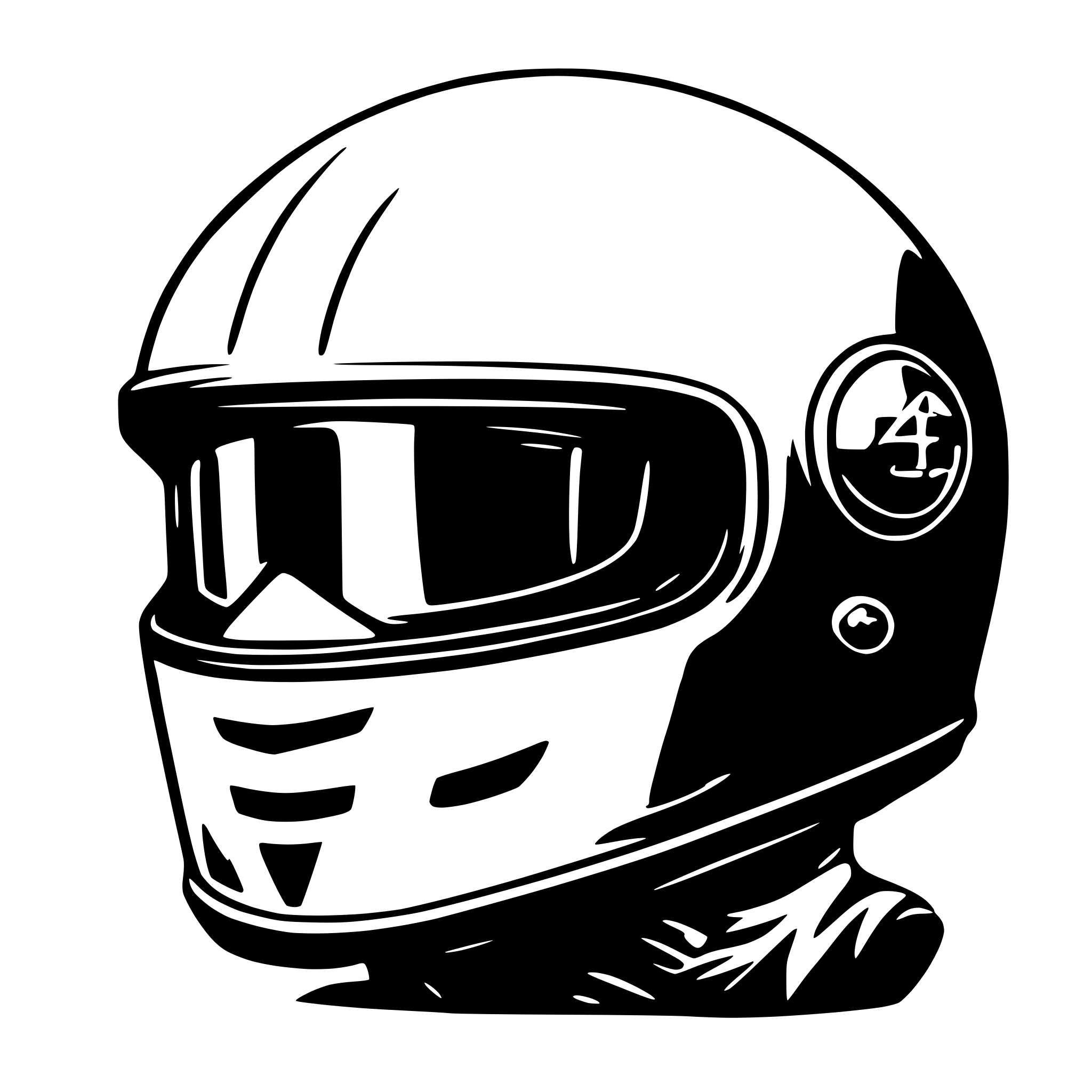 AI-generated SVG of 'Motorcycle helmet accelerating smile'