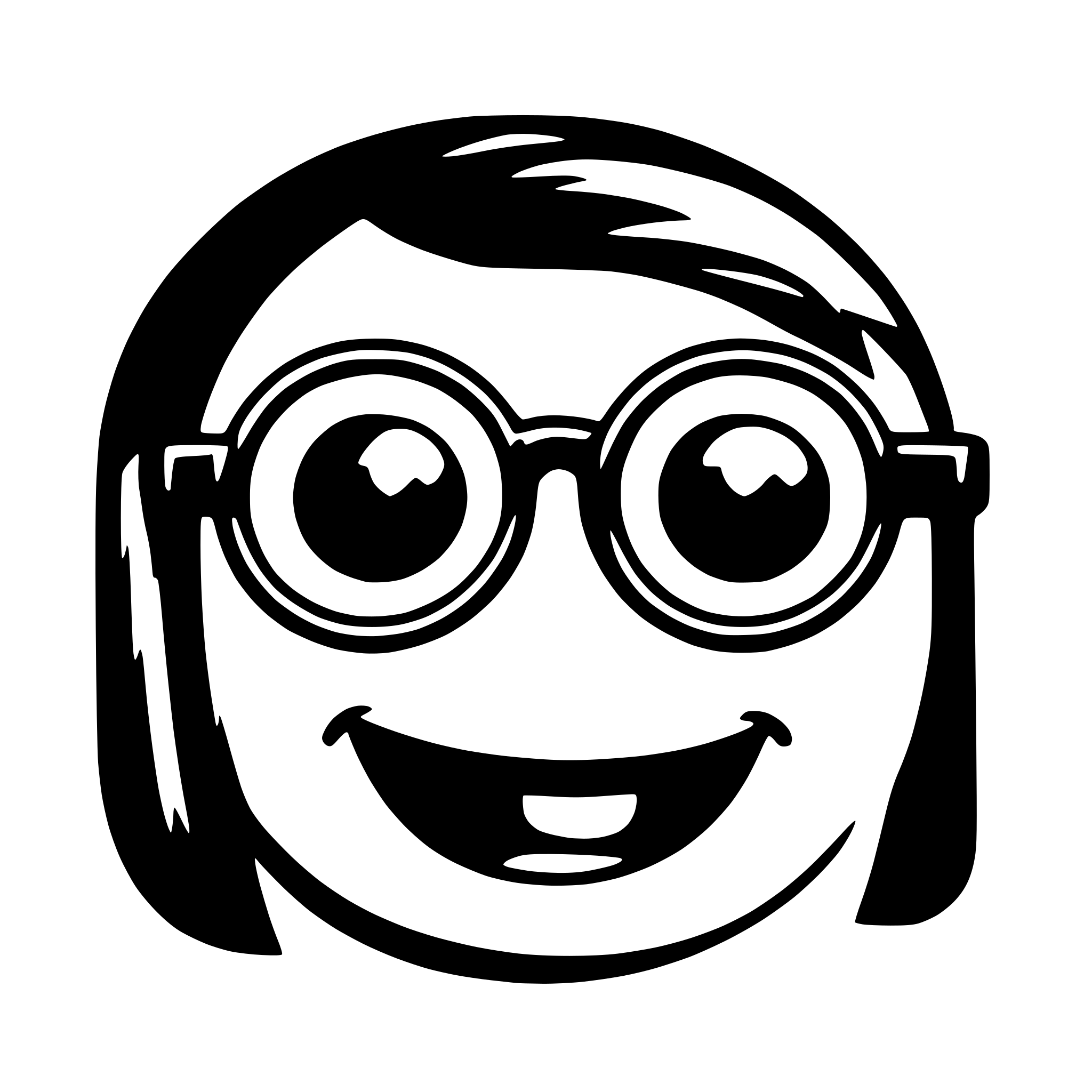 AI-generated SVG of 'emoji smiley face with glasses and winking eyes'