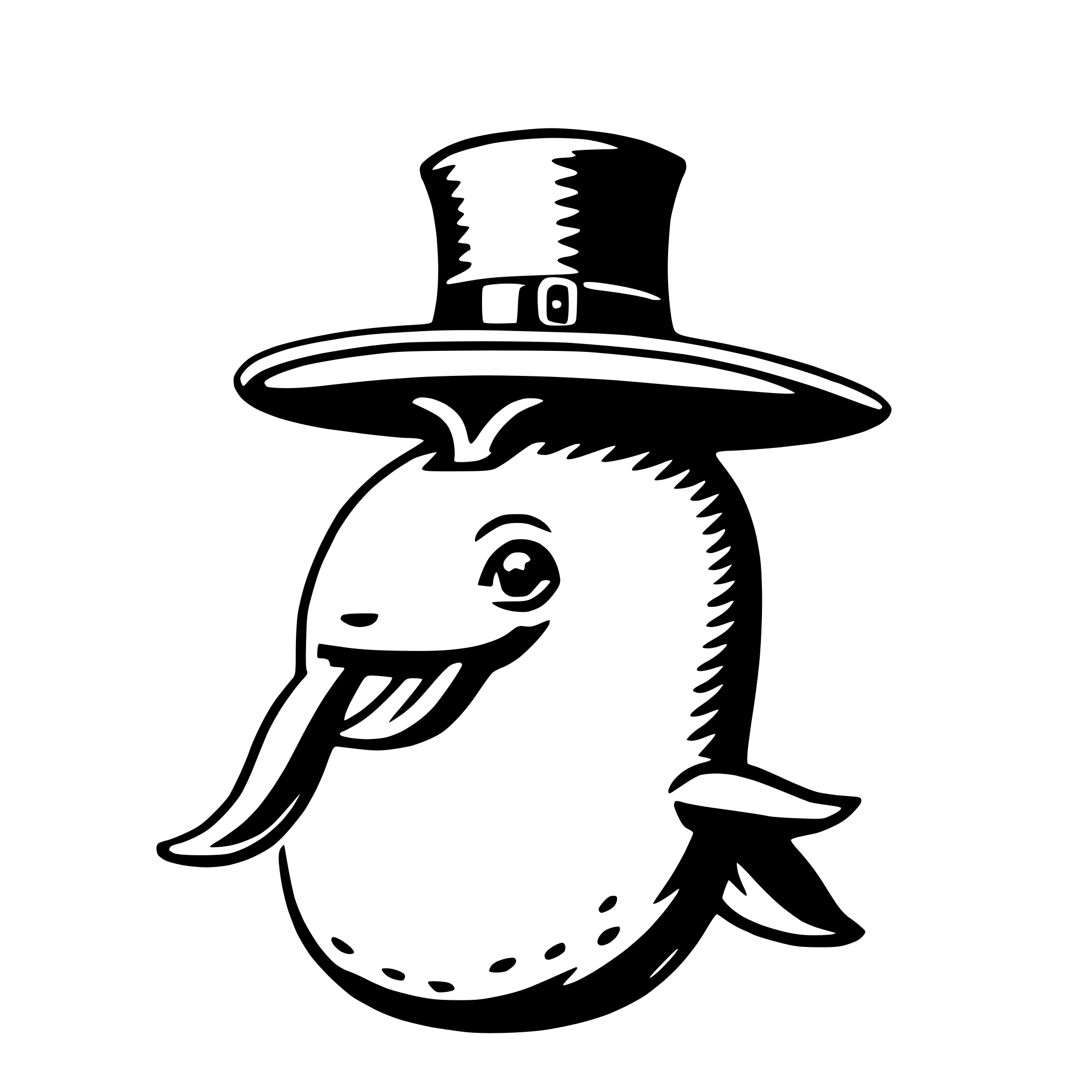 AI-generated SVG of a whale wearing hat