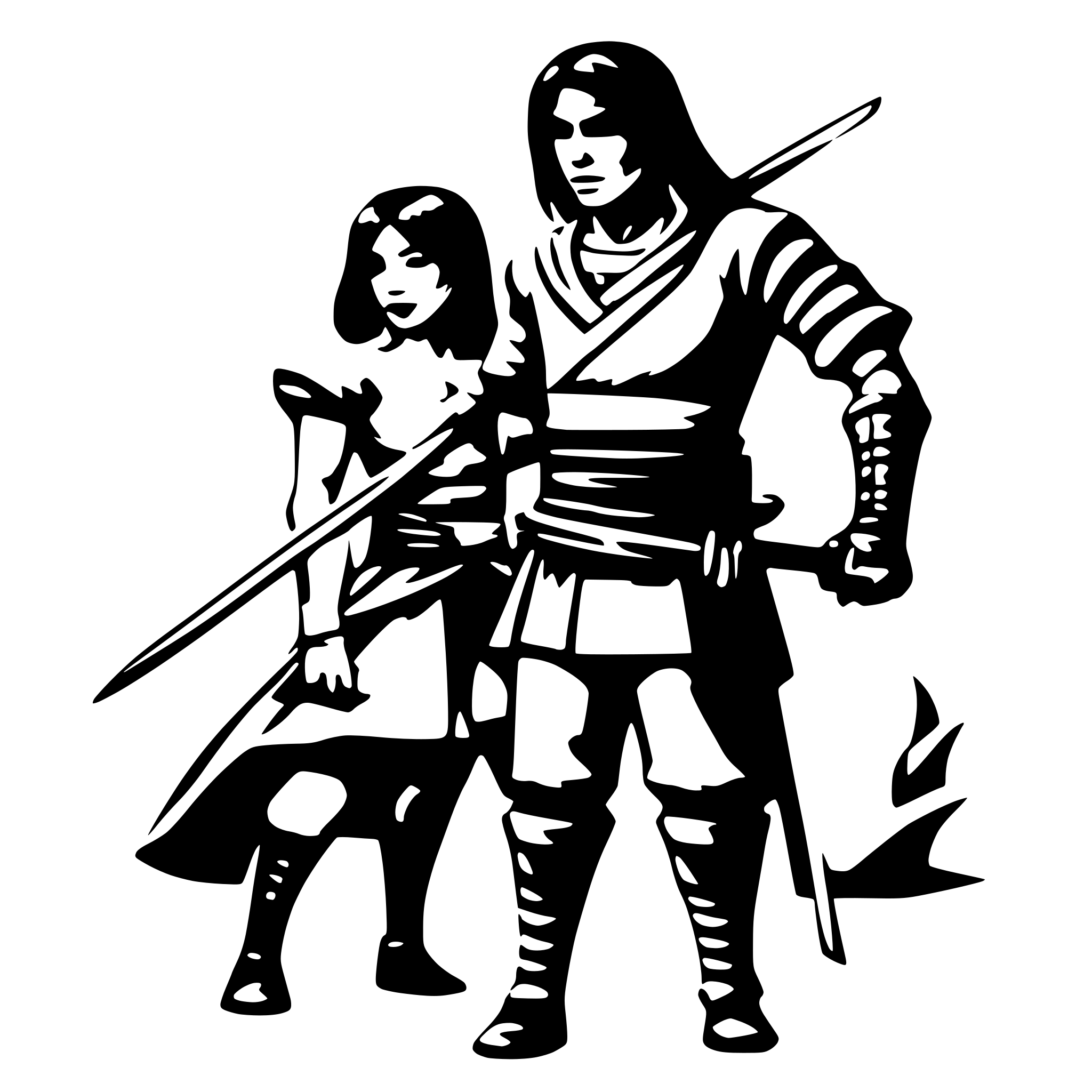 AI-generated SVG of a A samurai with a kitana