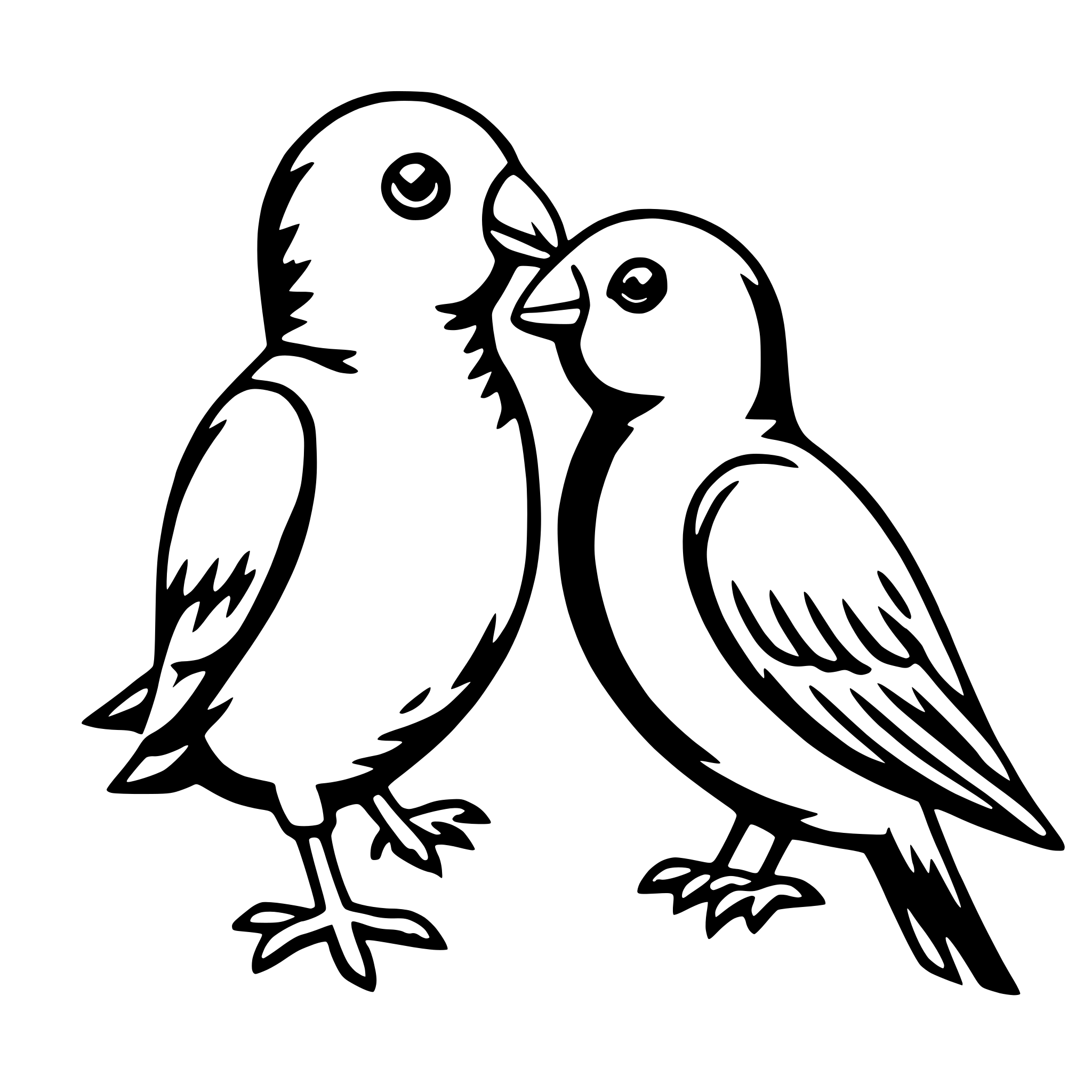 AI-generated SVG of a lovebirds