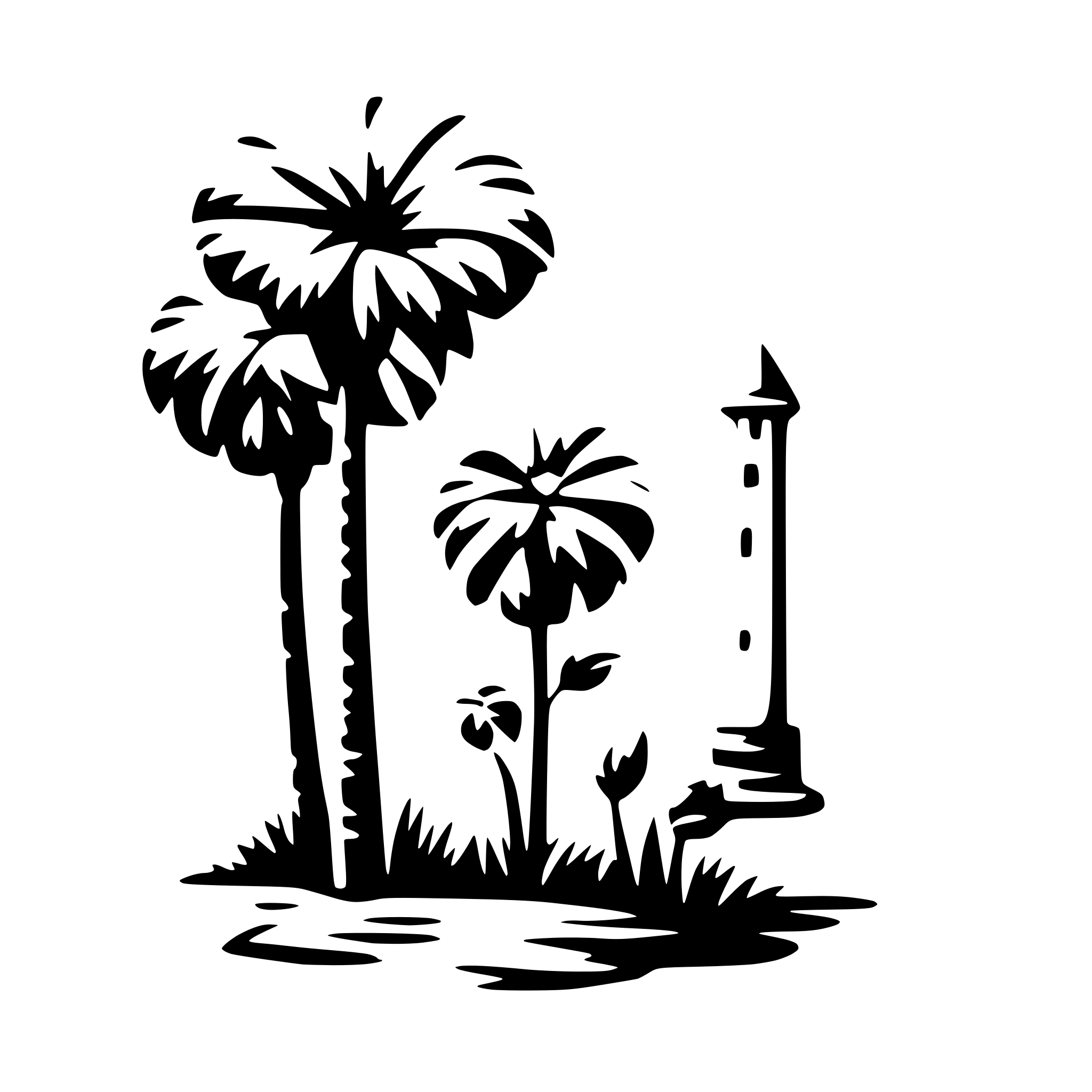 AI-generated SVG of a grafik eines verwitterten Baums