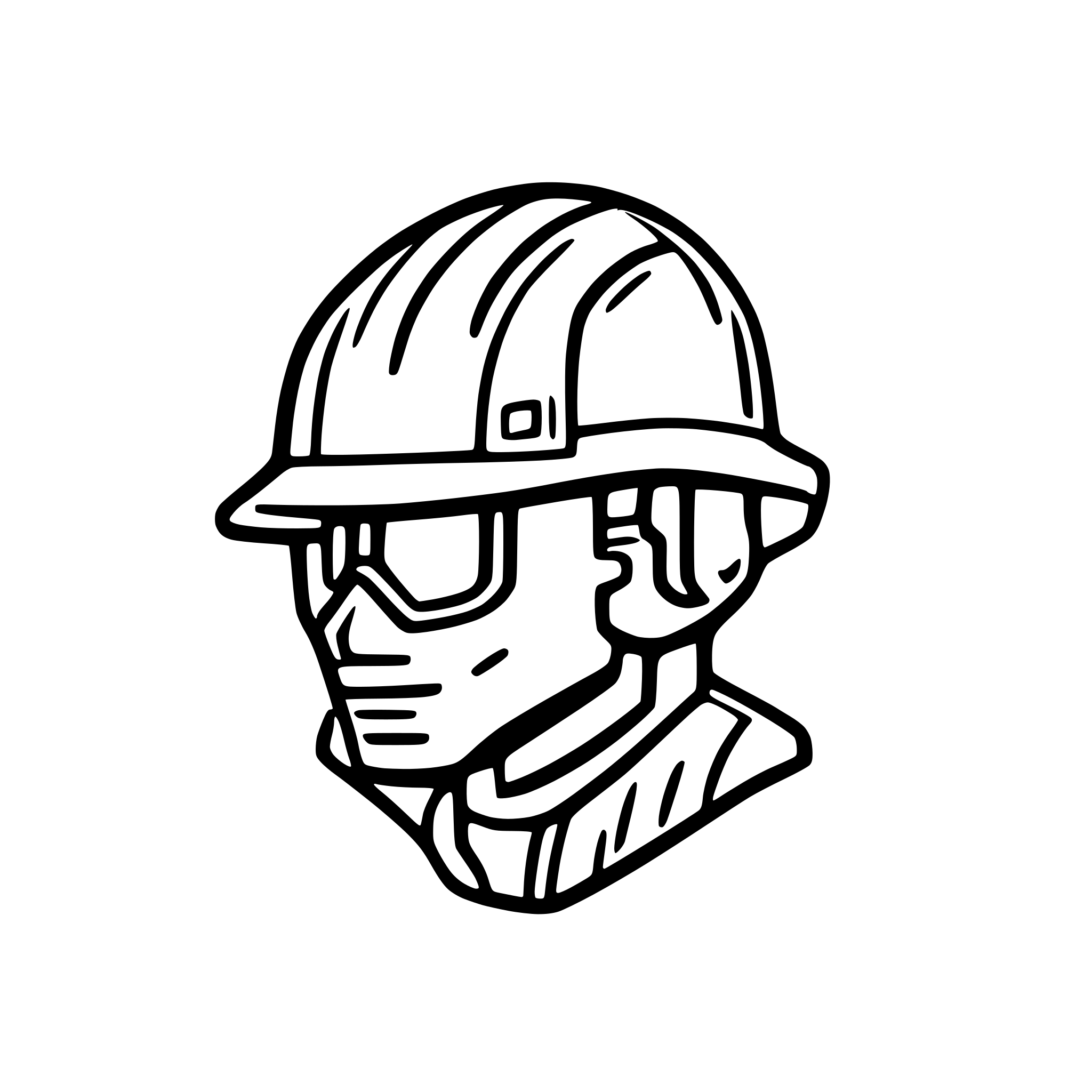 AI-generated SVG of a Large size enamel badge in sterling silver with yellow, gray and white enamel. On the badge of unusual figurative form there is an image of a yellow construction helmet and also elements of a protective tape of fencing in a diagonal stripe.