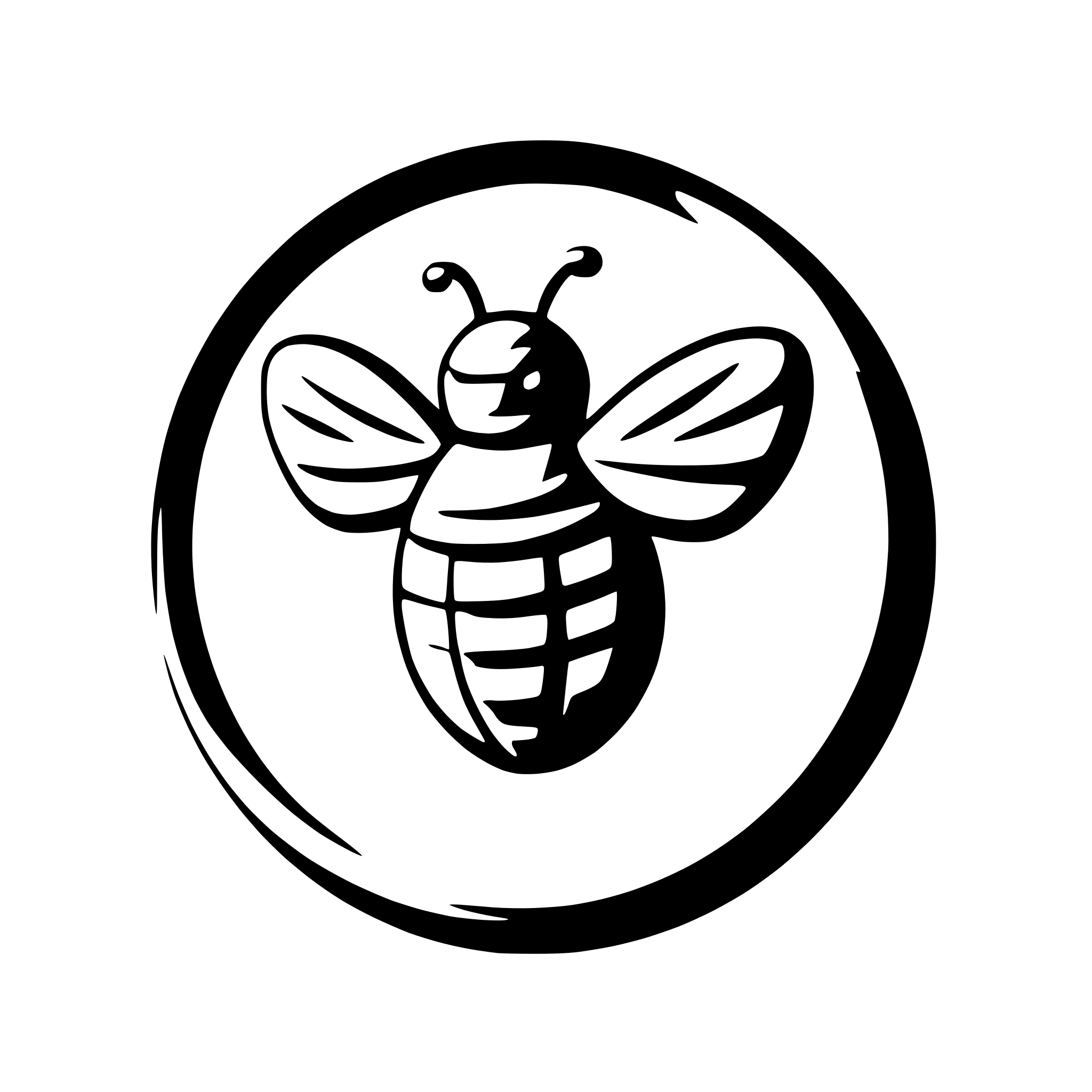 AI-generated SVG of 'minimalist bee with wings'