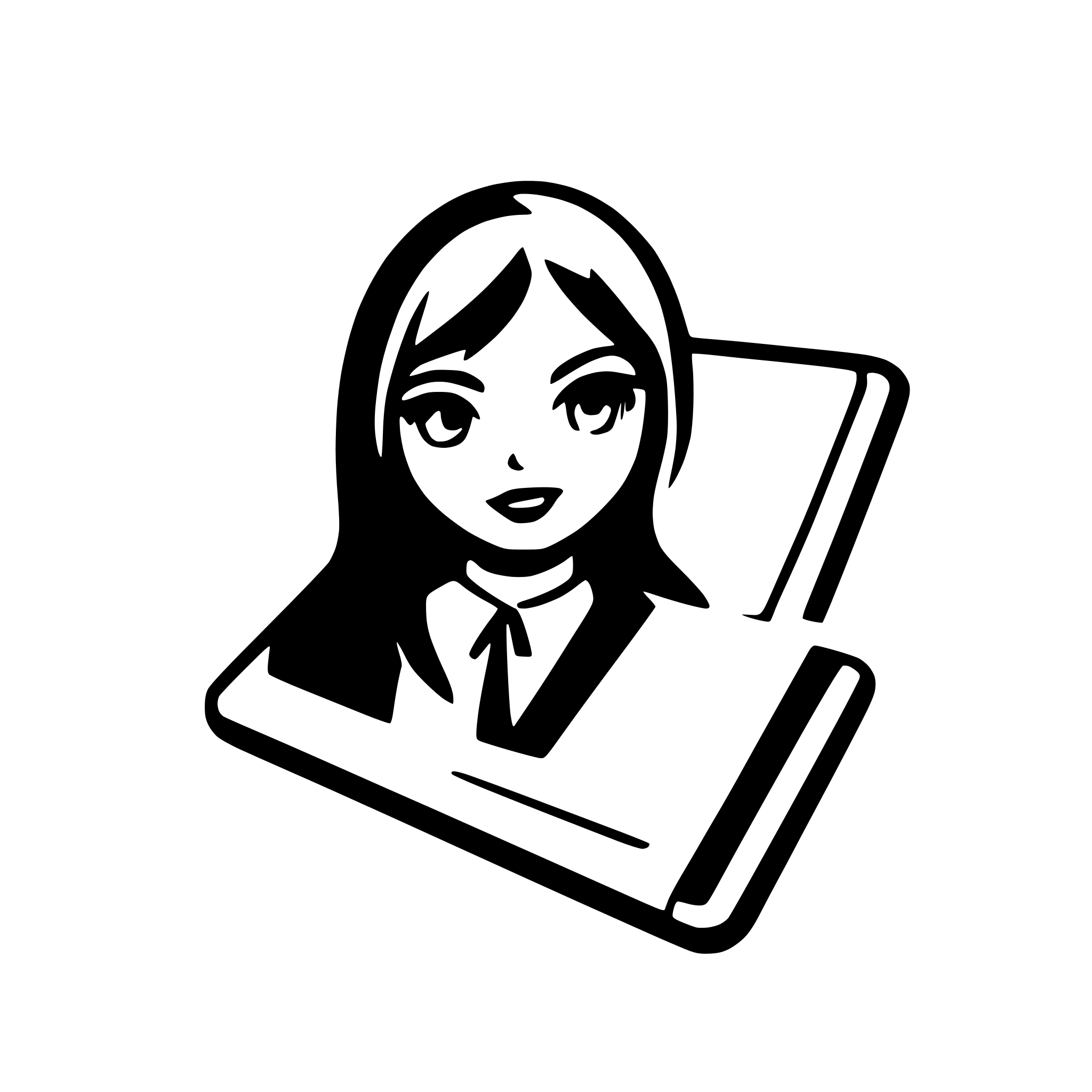 AI-generated SVG of a visual novel editor with open book image