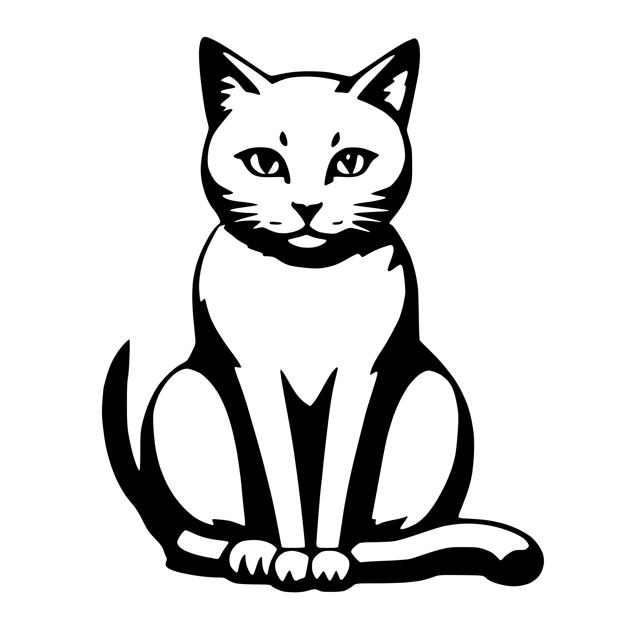 AI-generated SVG of 'simple sitting cat outline front'
